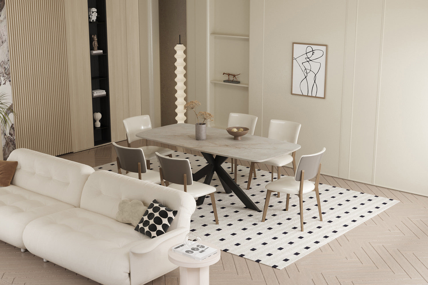Esstisch Apollo Oval 180cm mit Steinplatte - Beige-Esstisch Oval-Rousseau-le canapé