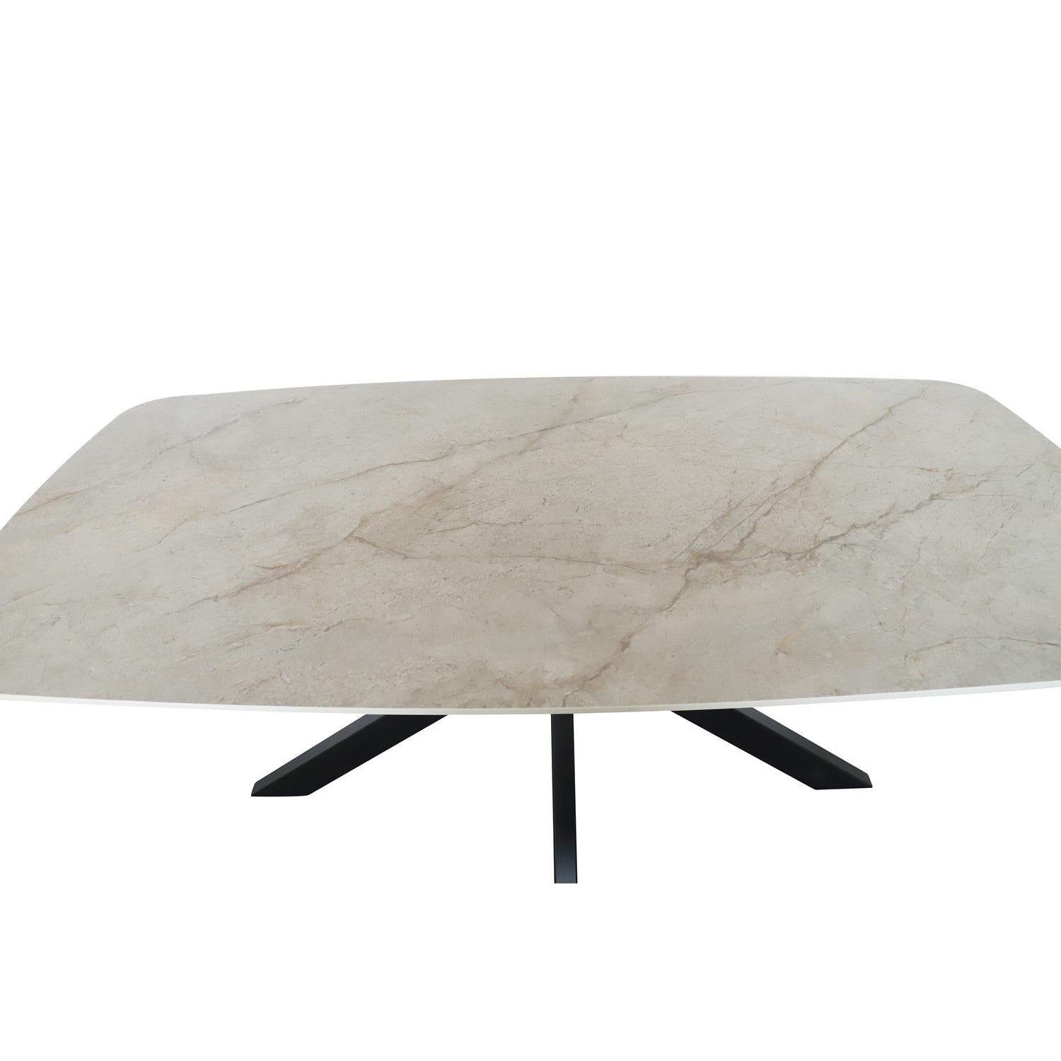 Esstisch Apollo Oval 180cm mit Steinplatte - Beige-Esstisch Oval-Rousseau-le canapé
