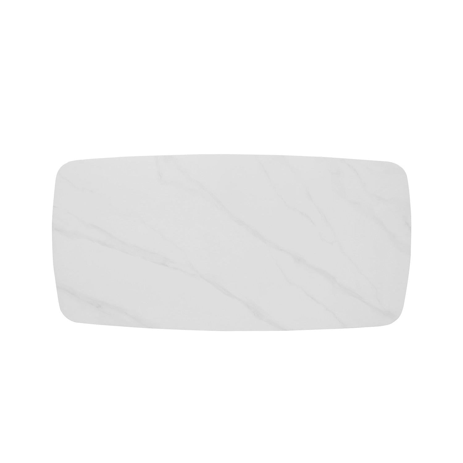 Esstisch Apollo Oval 180cm mit Steinplatte - Weiß-Esstisch Oval-Rousseau-le canapé