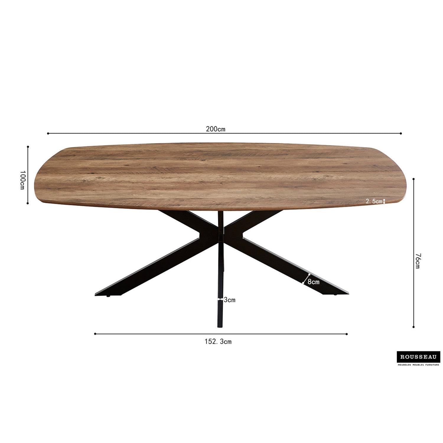 Esstisch Aziz 200cm Oval - Braun-Esstisch Oval-Rousseau-le canapé