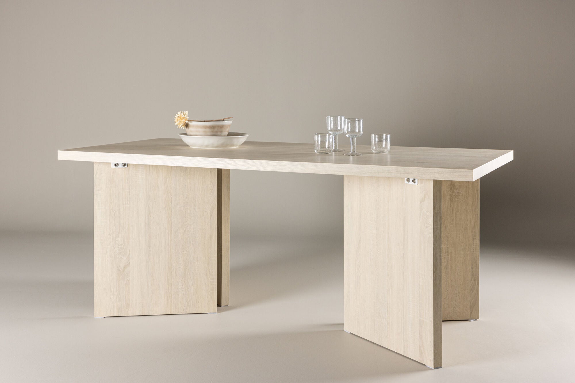 Esstisch Bassholmen 180x90cm - Cremeweiß-Esstische Rechteckig-Vind-le canapé