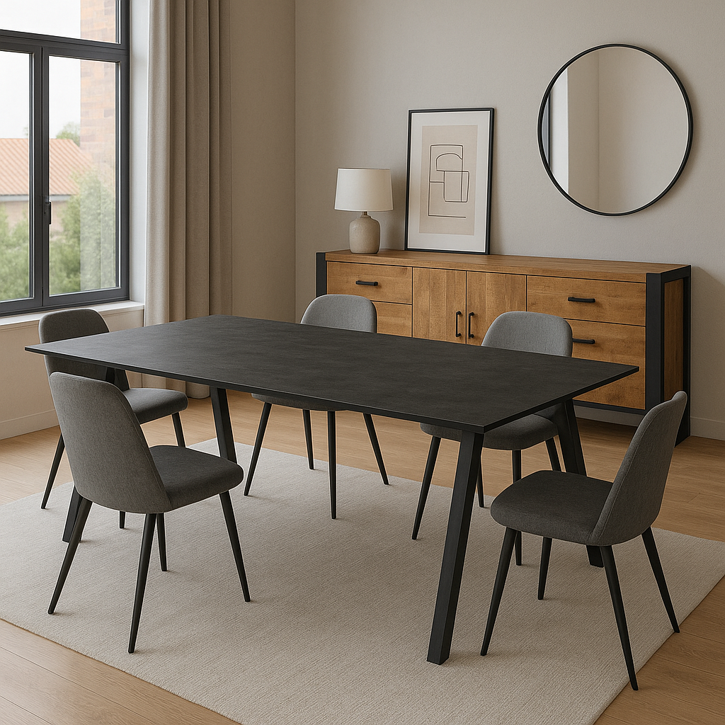 Esstisch Berlin 140cm - Schwarz-Esstische Rechteckig-Benoa-le canapé