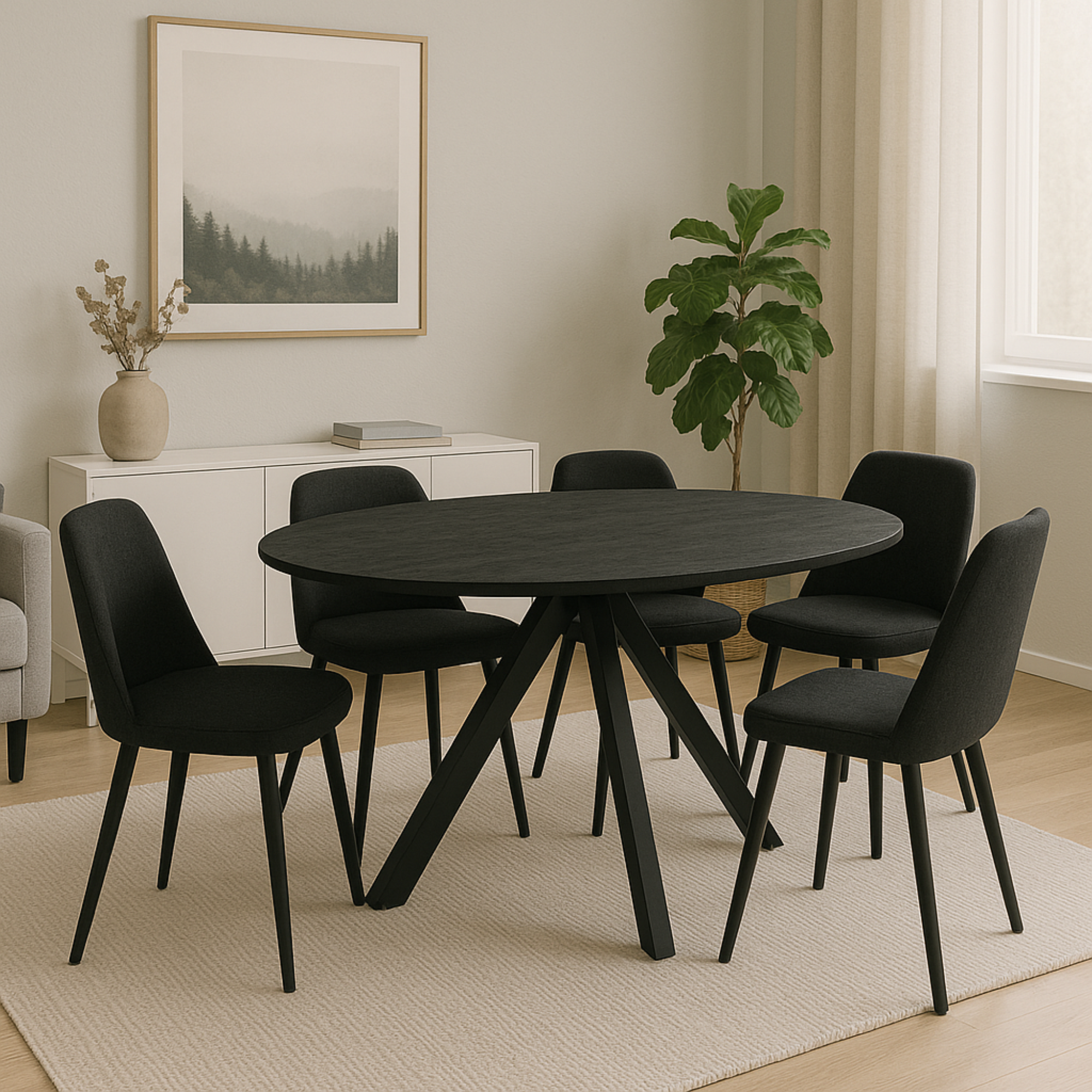 Esstisch Berlin Ø150cm - Schwarz-Esstisch Rund-Benoa-le canapé