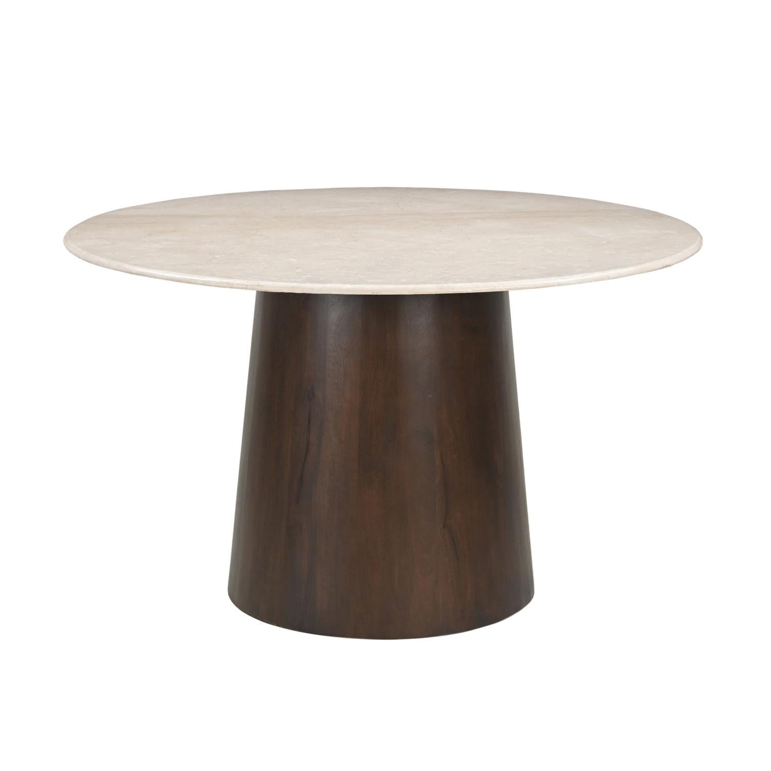 Esstisch Bottecino aus Mangoholz Ø130cm - Beige/Braun-Esstische Rund-Livingfurn-le canapé