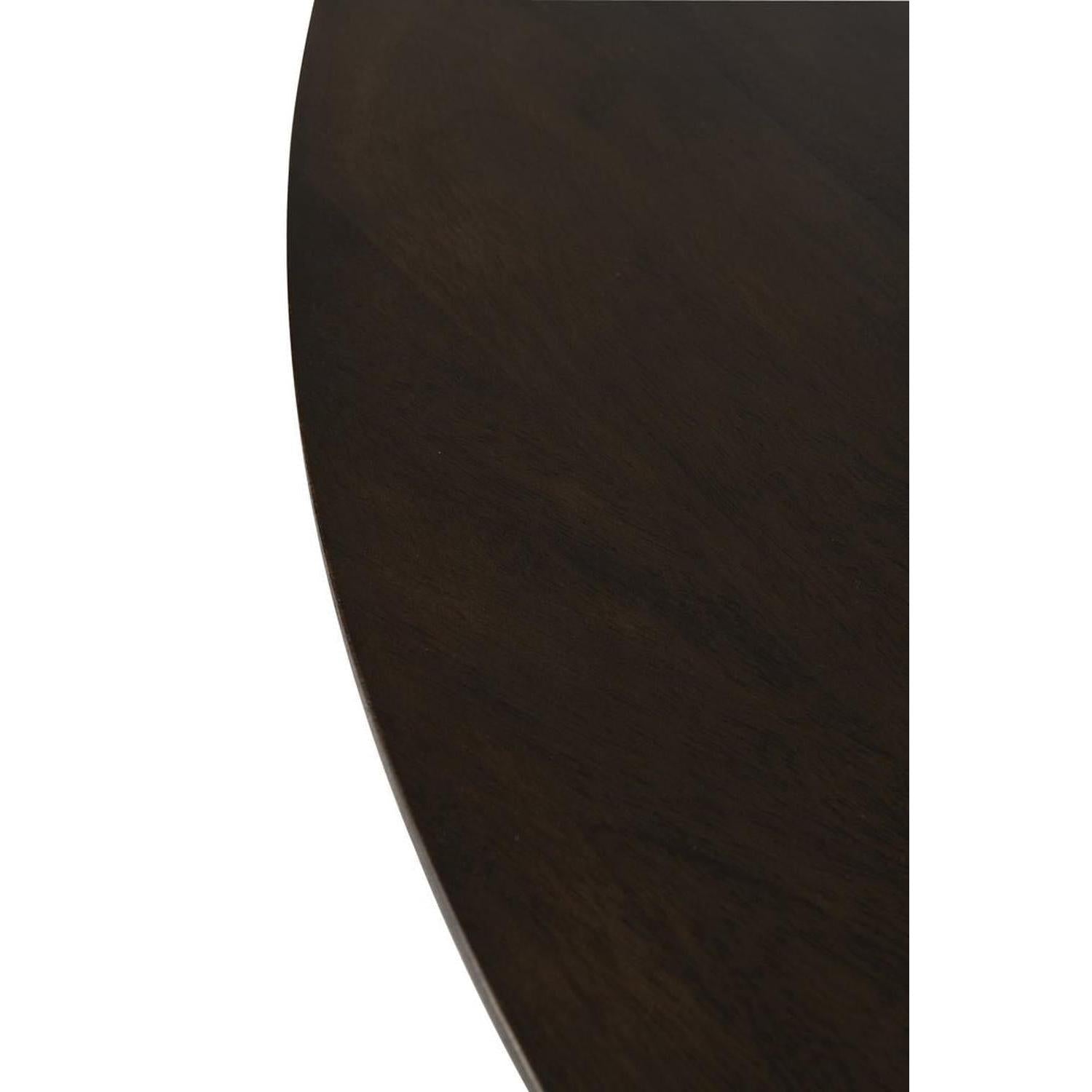 Esstisch Connie aus Mangoholz 110cm- Dunkelbraun-Esstisch Rund-J-Line-le canapé