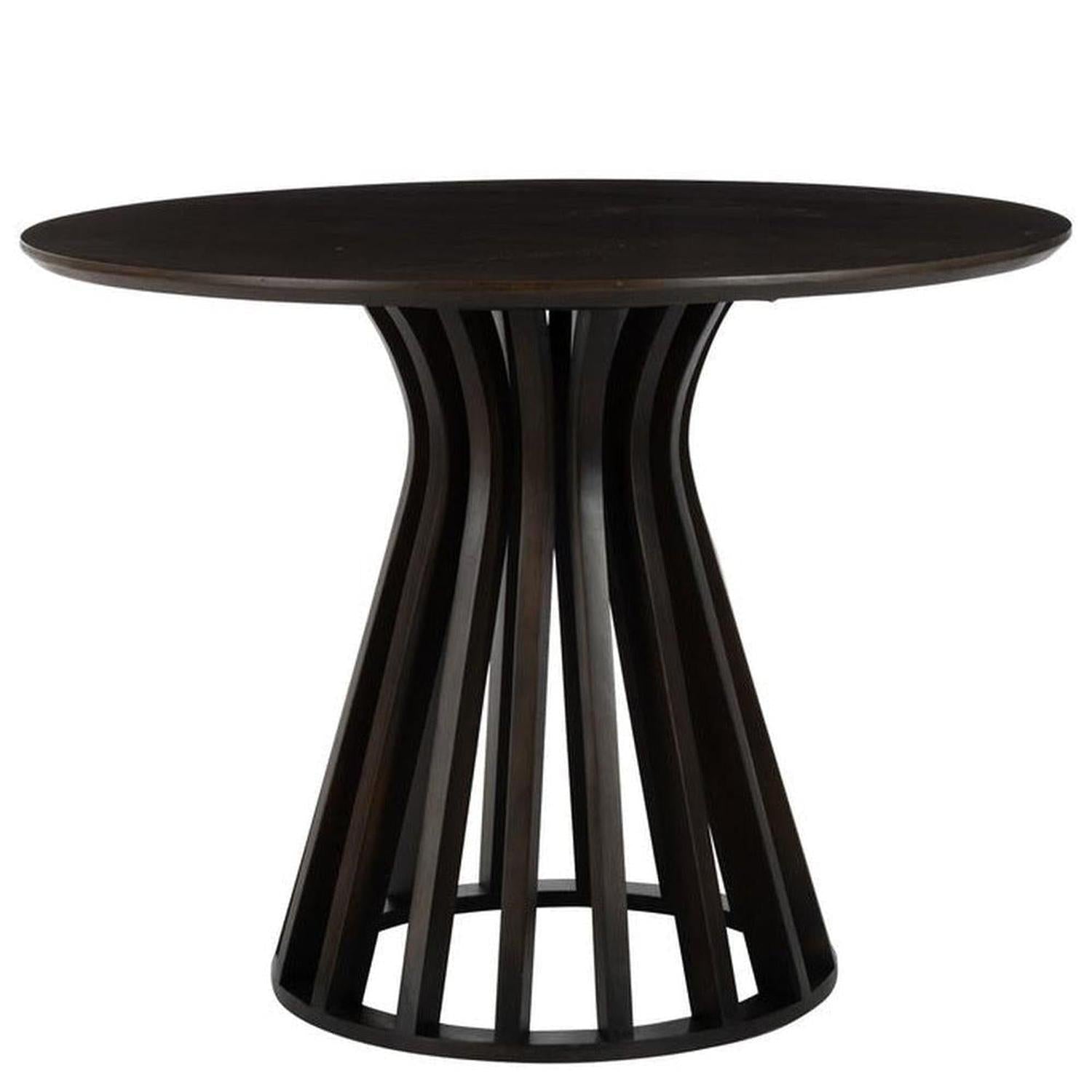 Esstisch Connie Ø110cm aus Mangoholz - Dunkelbraun-Esstisch Rund-J-Line-le canapé