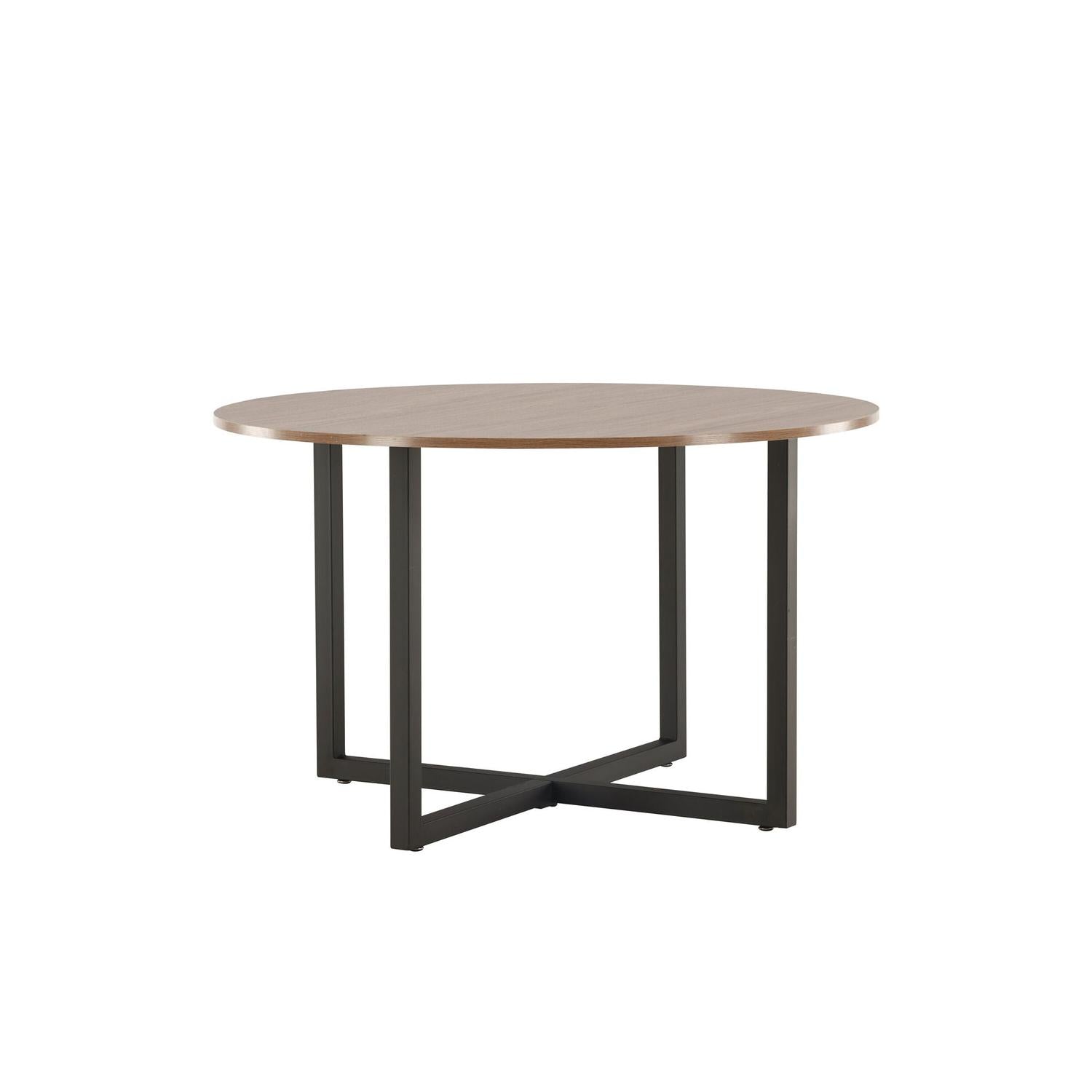 Esstisch Durango Ø120 cm - Walnuss/Schwarz-Esstisch Rund-Venture Home-le canapé