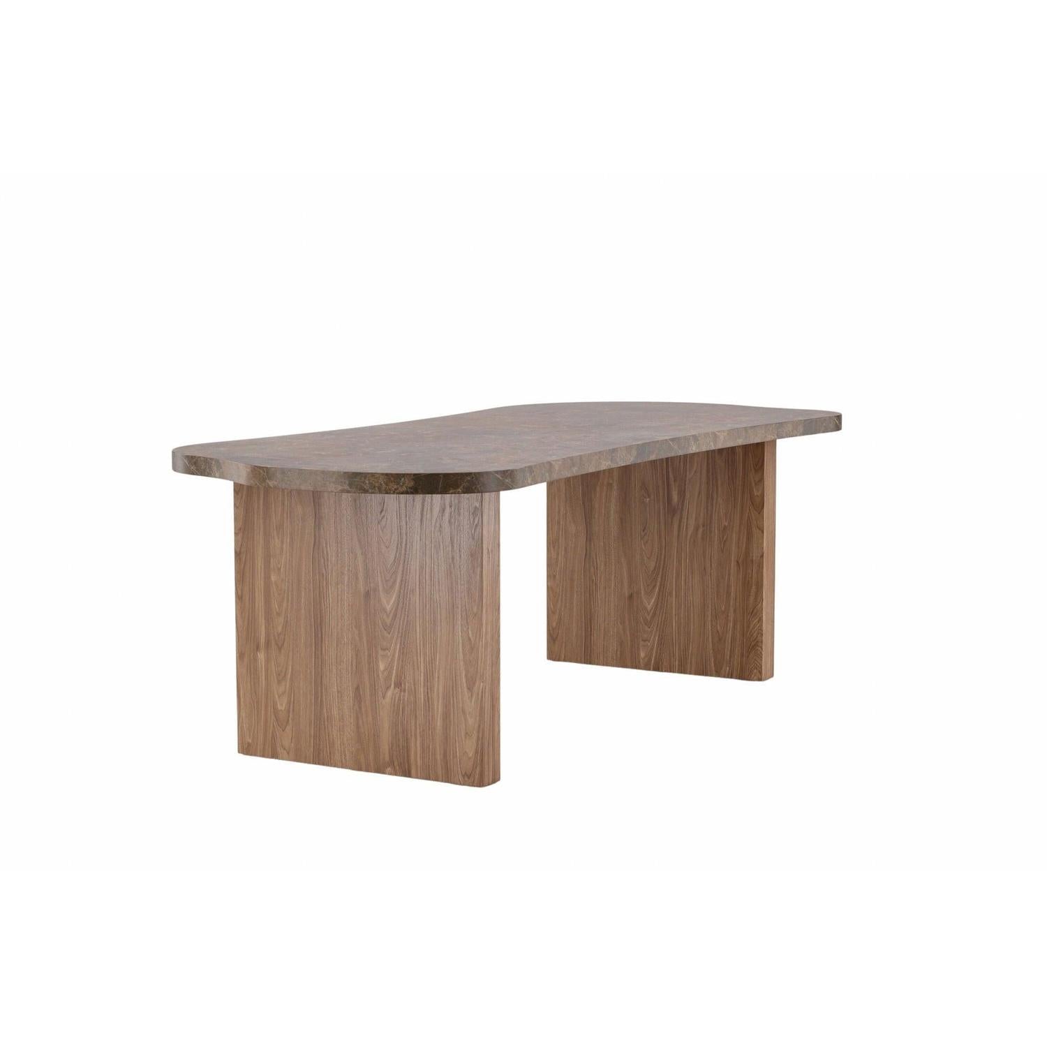 Esstisch Eleonora mit Tischplatte in Marmoroptik 230cm - Braun-Esstische Oval-Vind-le canapé