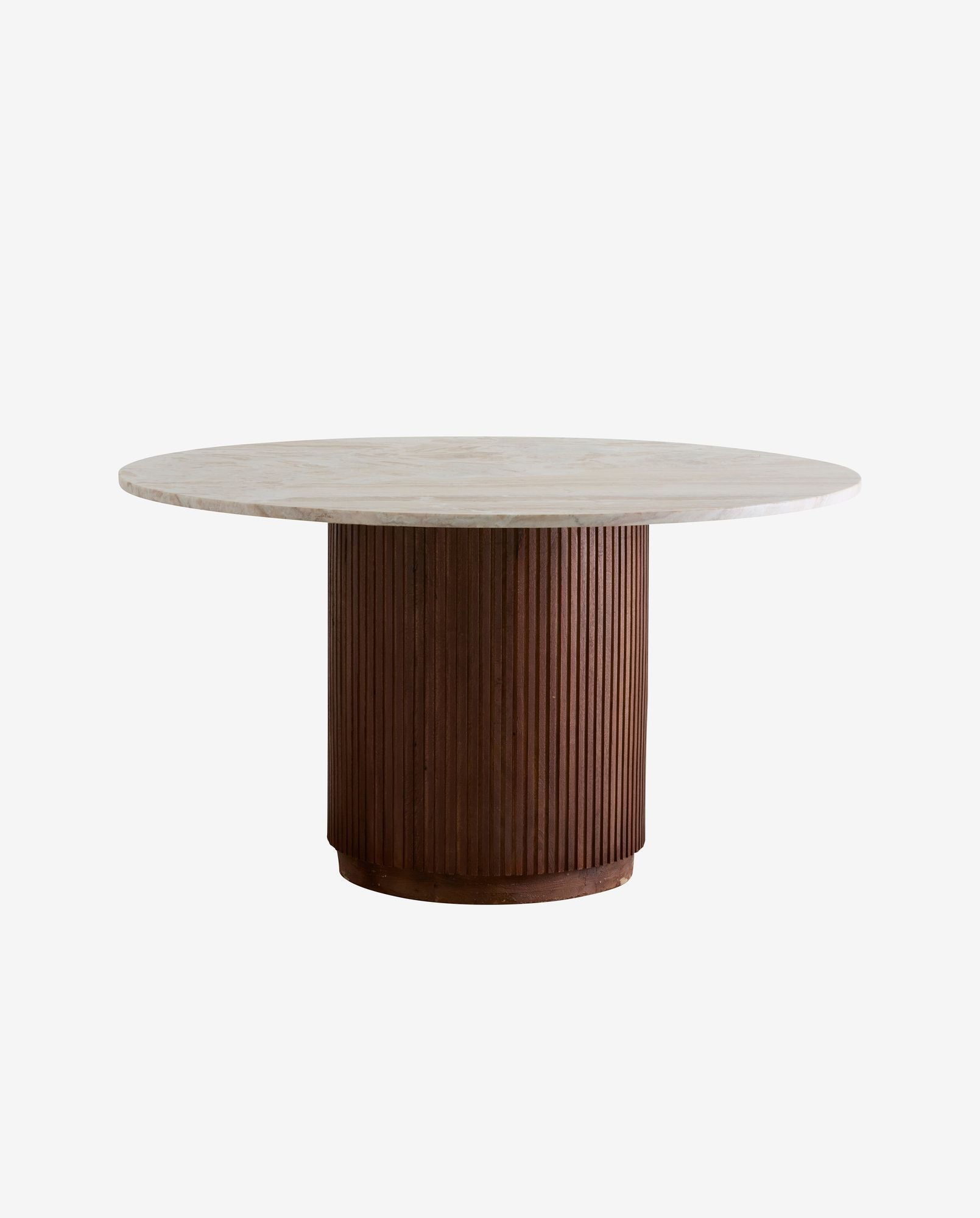 Esstisch ERIE Ø140cm aus Mangoholz mit Marmorplatte - Dunkelbraun-Esstische Rund-Nordal A/S-le canapé