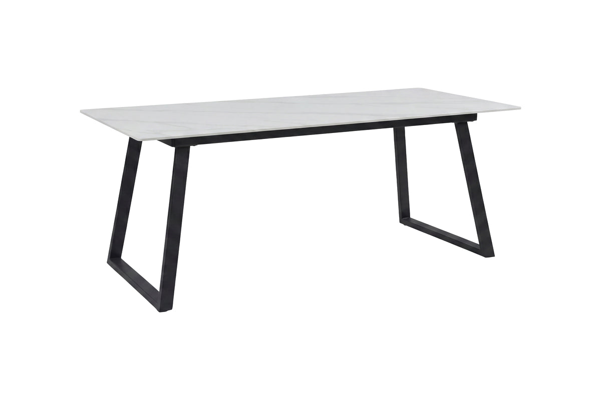 Esstisch Estelle 200cm mit Steinplatte - Weiß-Esstische Rechteckig-Venture Home-le canapé