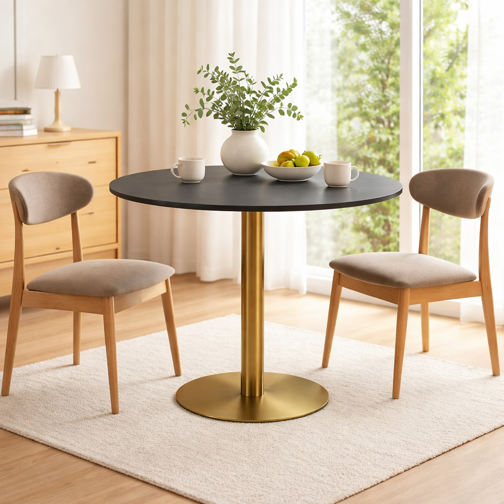 Esstisch Estelle Ø106cm - Dunkelgrau Marmor-Esstisch Rund-Venture Home-le canapé