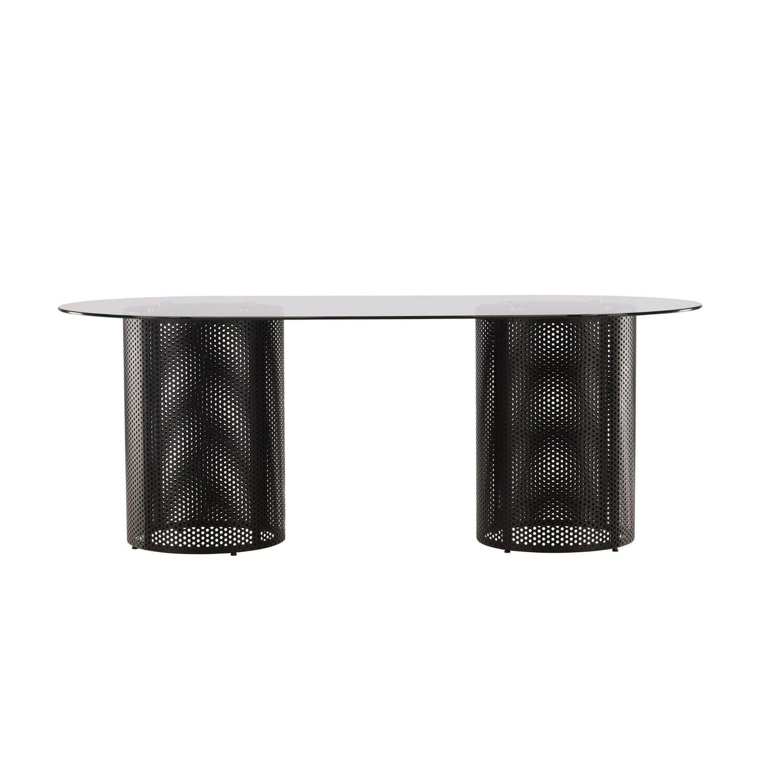 Esstisch Glasgow x Josefin Lustig 200*100cm - Schwarz / Glas-Esstisch Oval-Vind-le canapé