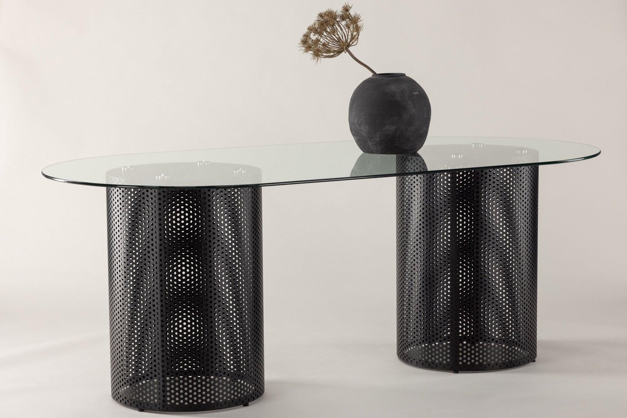 Esstisch Glasgow x Josefin Lustig 200*100cm - Schwarz / Glas-Esstische Oval-Vind-le canapé