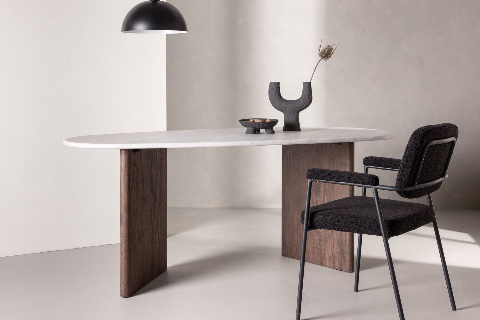 Esstisch Grönvik Oval 180*90cm - Mokka & Betonoptik-Esstische Oval-Venture Home-le canapé