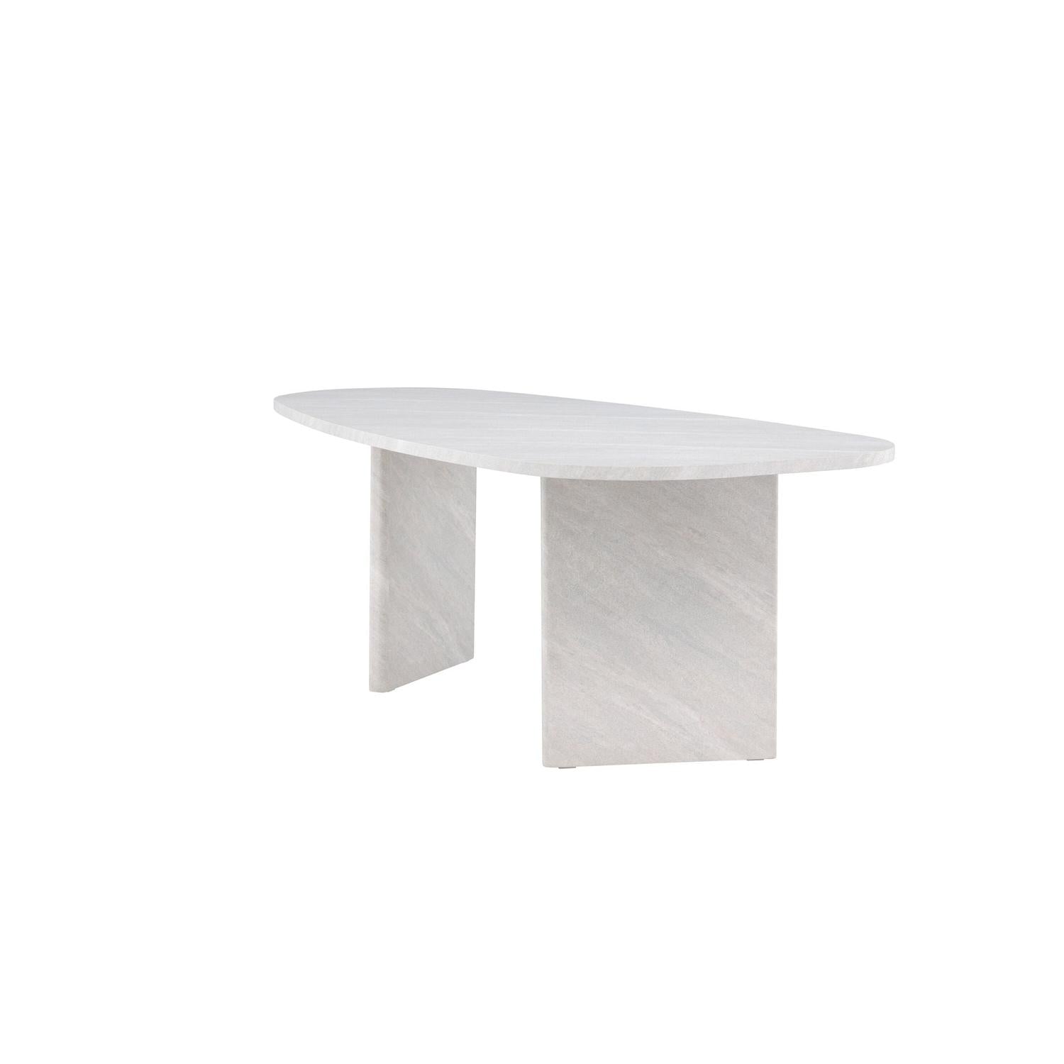 Esstisch Grönvik Oval 220*100cm - Betonoptik & Weiß-Esstisch Oval-Venture Home-le canapé