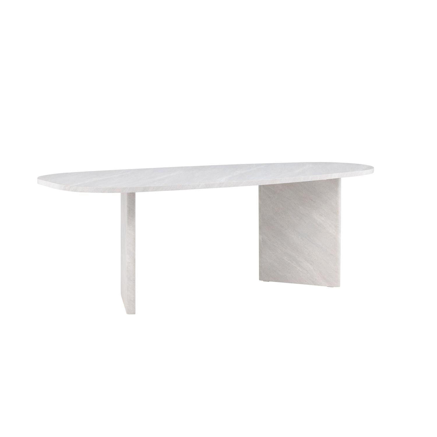 Esstisch Grönvik Oval 220*100cm - Betonoptik & Weiß-Esstisch Oval-Venture Home-le canapé