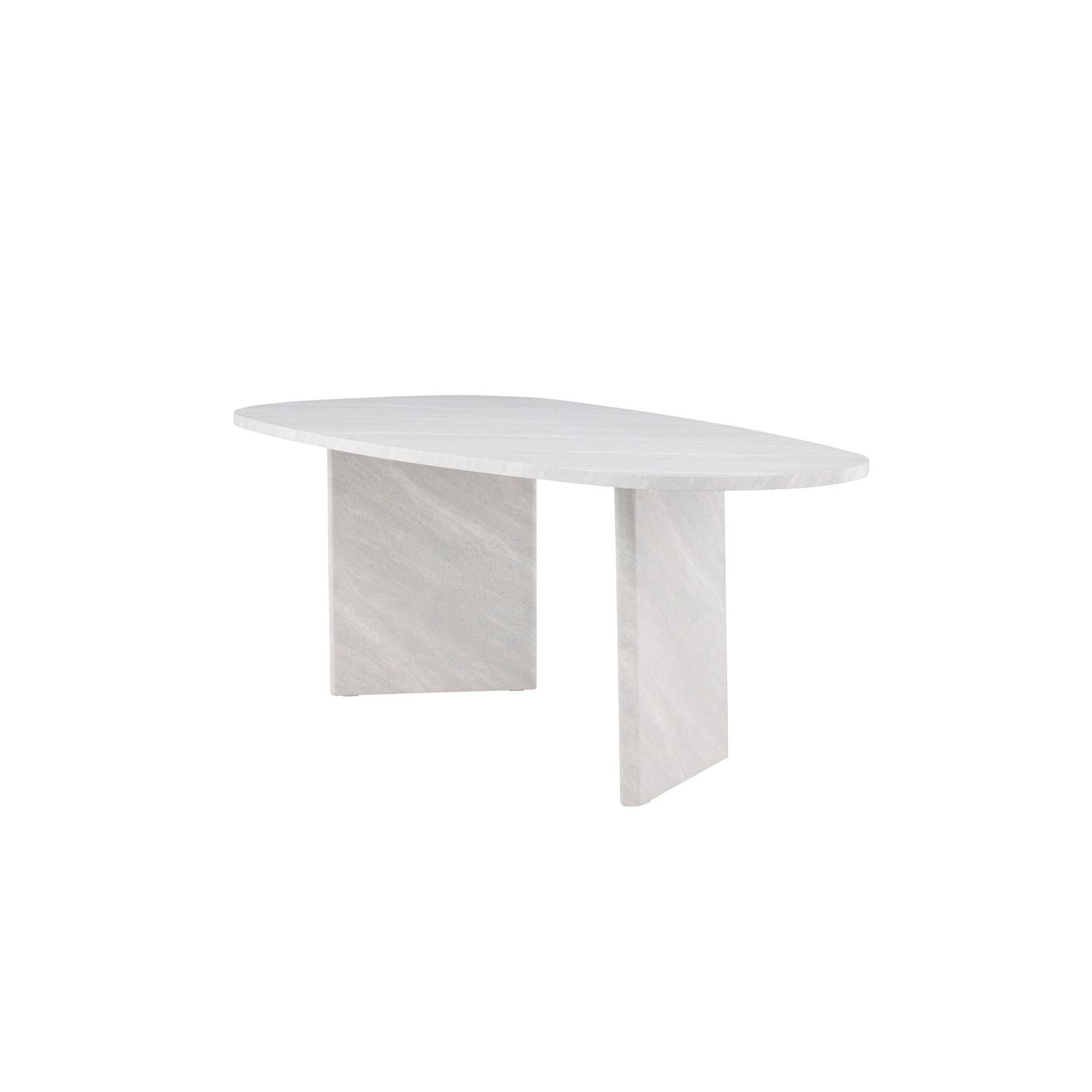Esstisch Grönvik Oval 220*100cm - Betonoptik & Weiß-Esstisch Oval-Venture Home-le canapé