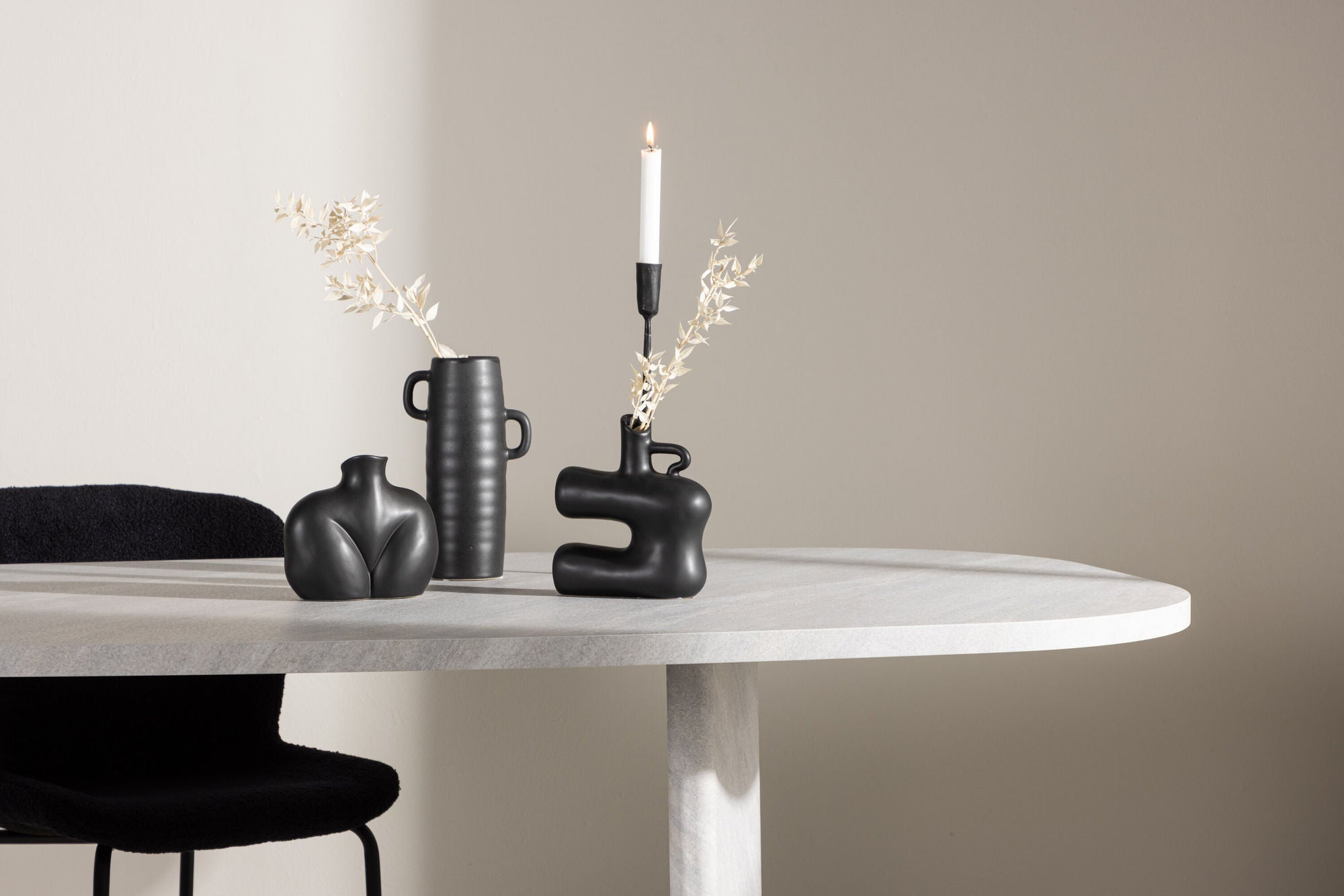 Esstisch Grönvik Oval 220*100cm - Betonoptik & Weiß-Esstisch Oval-Venture Home-le canapé