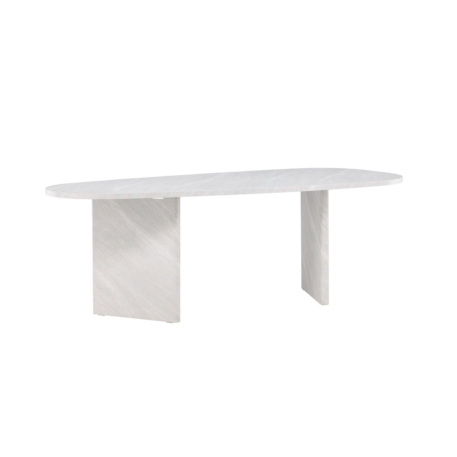 Esstisch Grönvik Oval 220*100cm - Betonoptik & Weiß-Esstisch Oval-Venture Home-le canapé