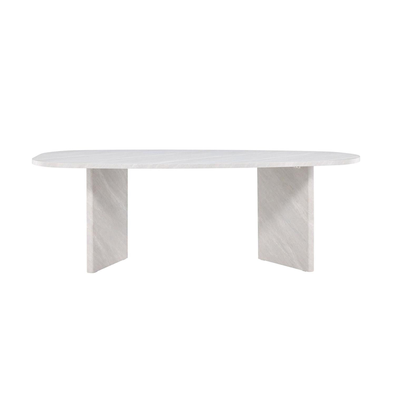 Esstisch Grönvik Oval 220*100cm - Betonoptik & Weiß-Esstisch Oval-Venture Home-le canapé