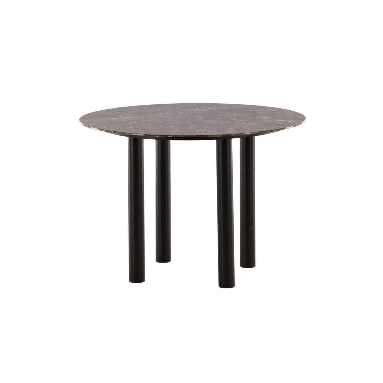 Esstisch Havsten 106cm - Schwarz / Braun in Marmoroptik-Esstisch Rund-Vind-le canapé