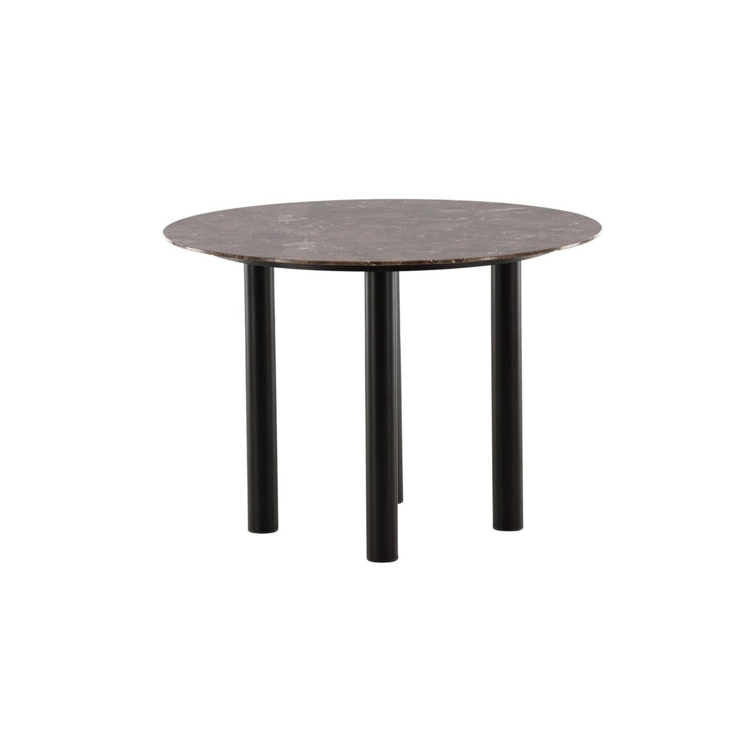 Esstisch Havsten Tischplatte in Marmoroptik Ø106cm - Schwarz/Braun-Esstische Rund-Vind-le canapé
