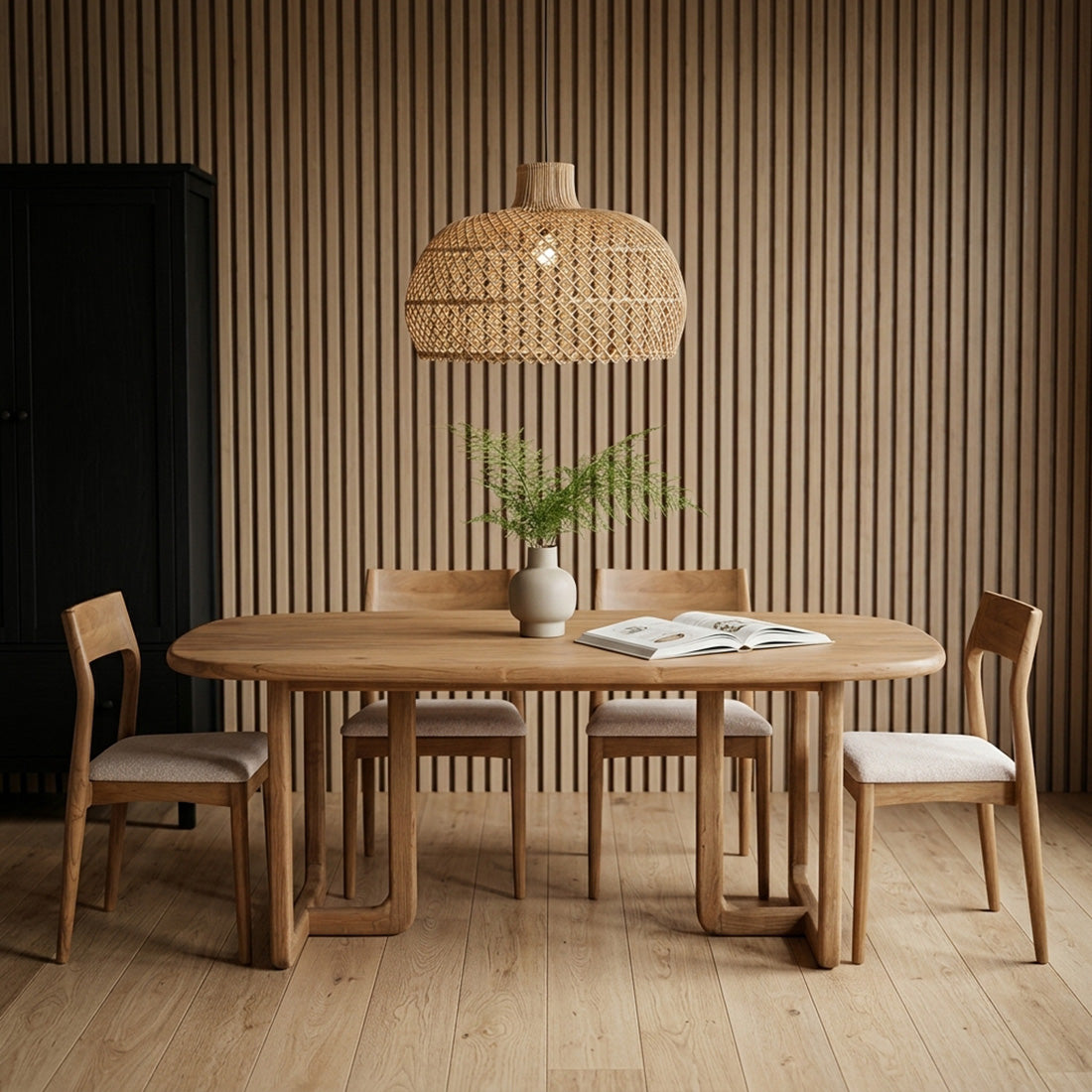 Esstisch Invierno Oval aus Teakholz 200cm - Hellbraun-Esstische Oval-Raw Materials-le canapé