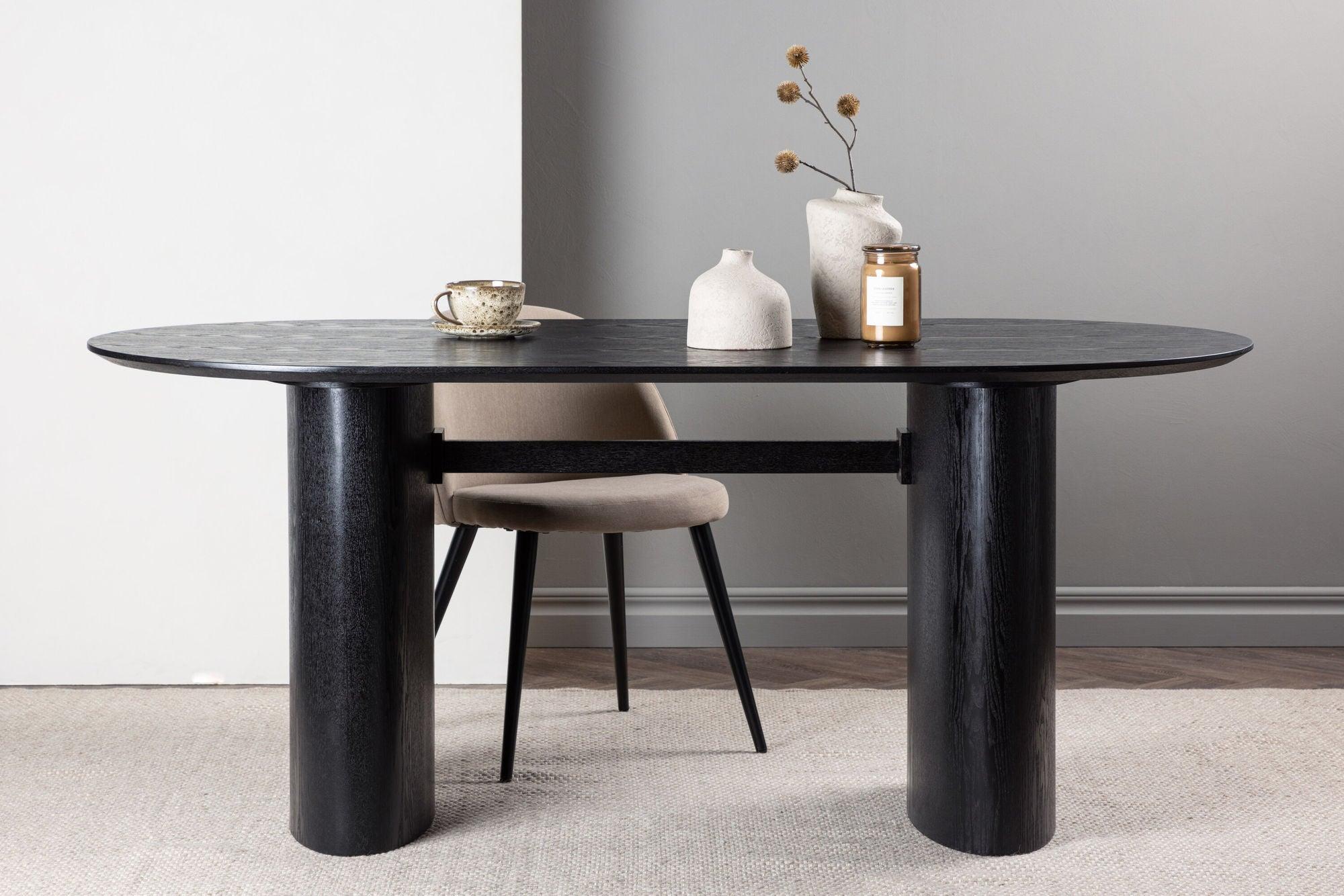 Esstisch Isolde 180*90cm - Schwarz-Esstische Oval-Venture Home-le canapé
