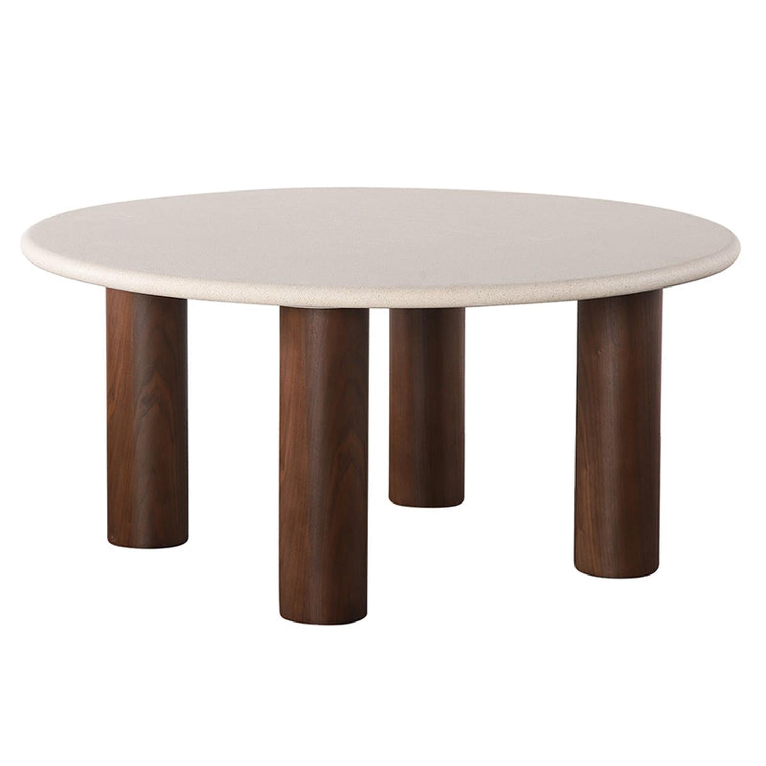 Esstisch Japandi Ø140cm in Betonoptik - Beige/Braun-Esstische Rund-Pole to Pole-le canapé