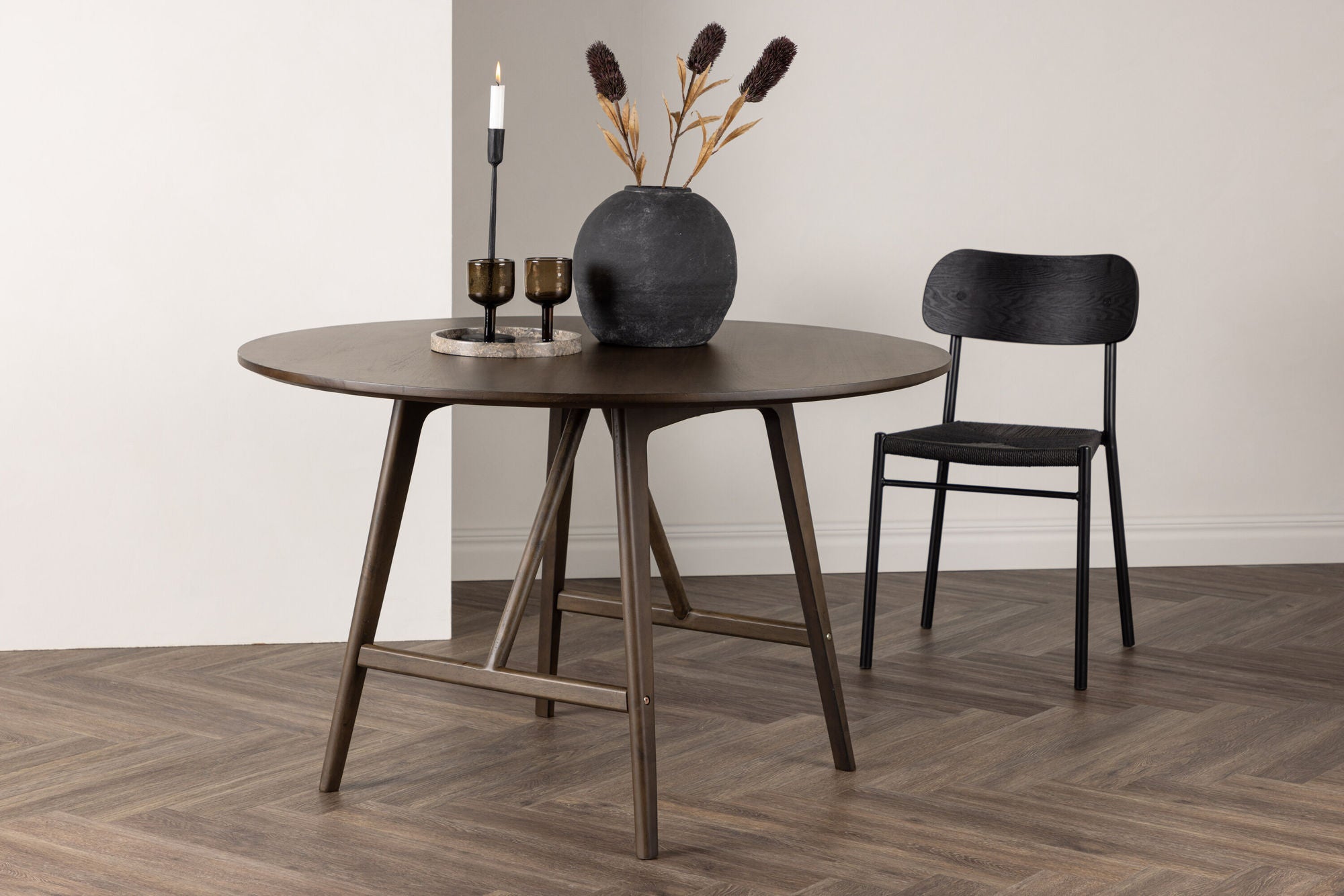 Esstisch Kaseidon Ø100cm - Dunkelbraun-Esstische Rund-Venture Home-le canapé