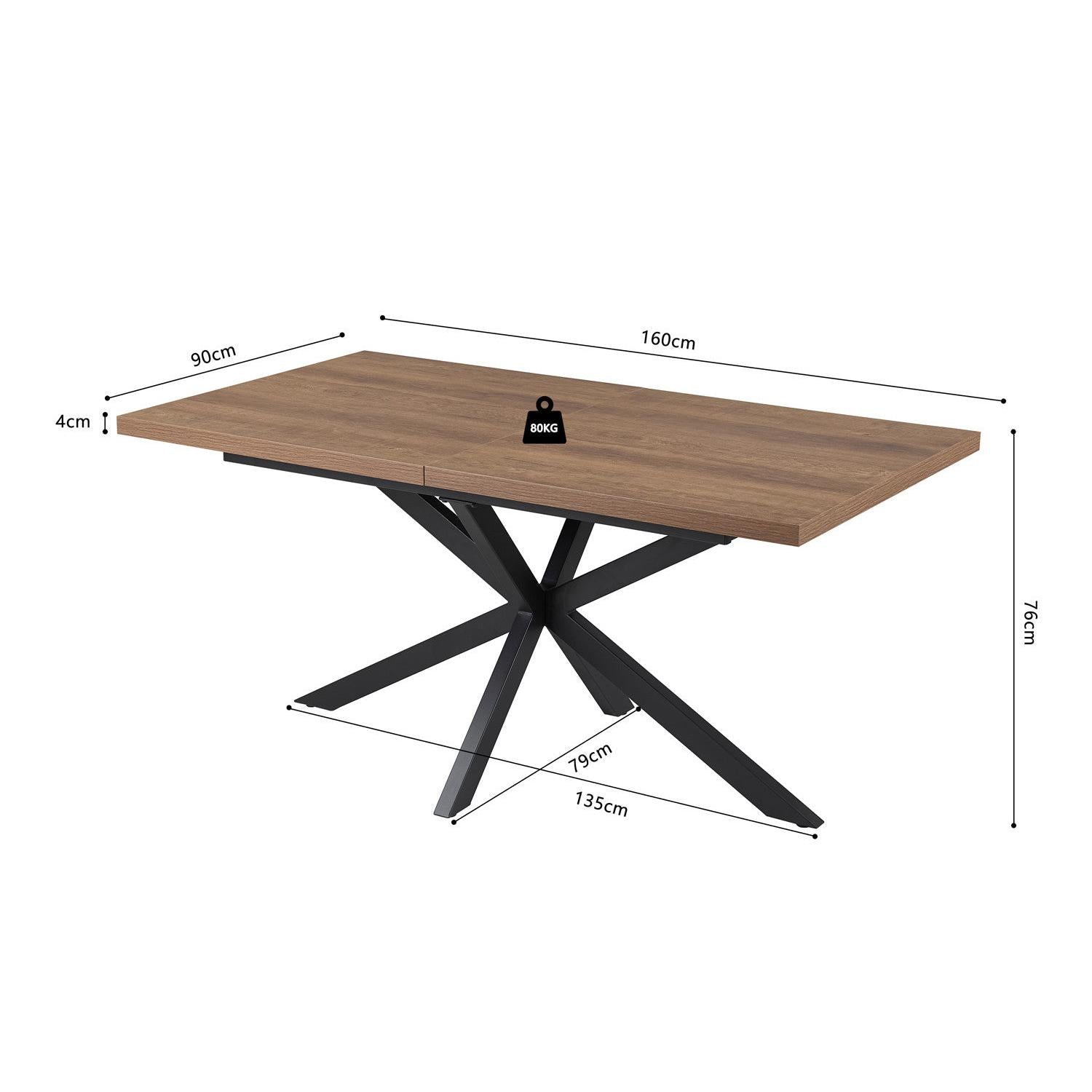 Esstisch Kos ausziehbar 160-200cm - Dunkelbraun-Esstisch ausziehbar-Rousseau-le canapé