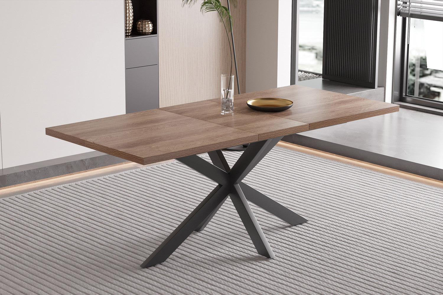 Esstisch Kos ausziehbar 160-200cm - Dunkelbraun-Esstisch ausziehbar-Rousseau-le canapé