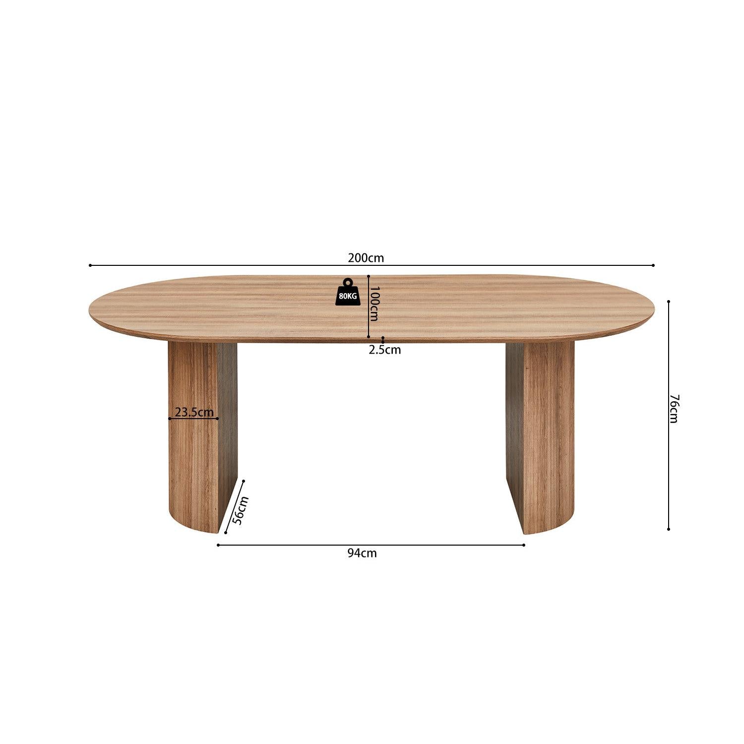 Esstisch Lagos 200cm Oval - Hellbraun-Esstisch Oval-Rousseau-le canapé