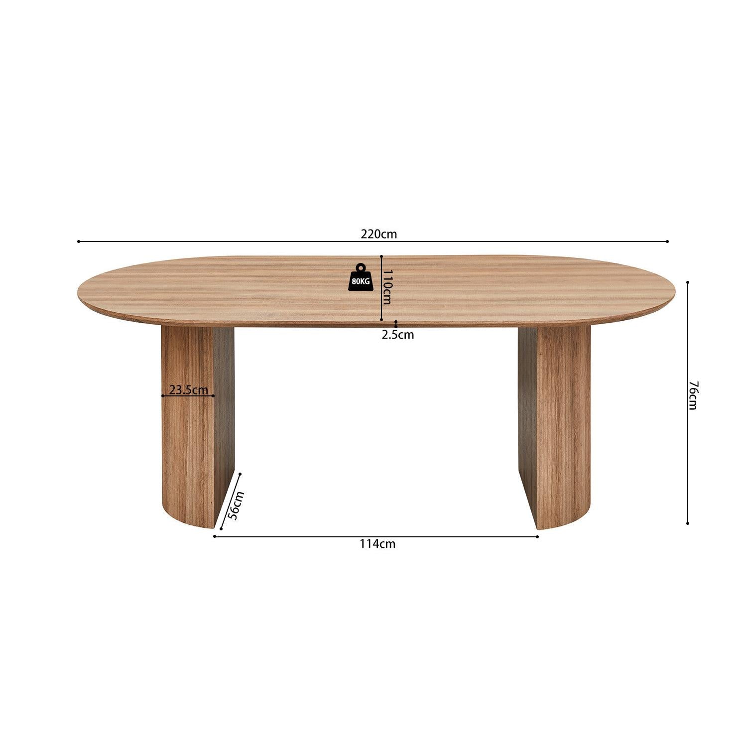 Esstisch Lagos 220cm Oval - Hellbraun-Esstisch Oval-Rousseau-le canapé