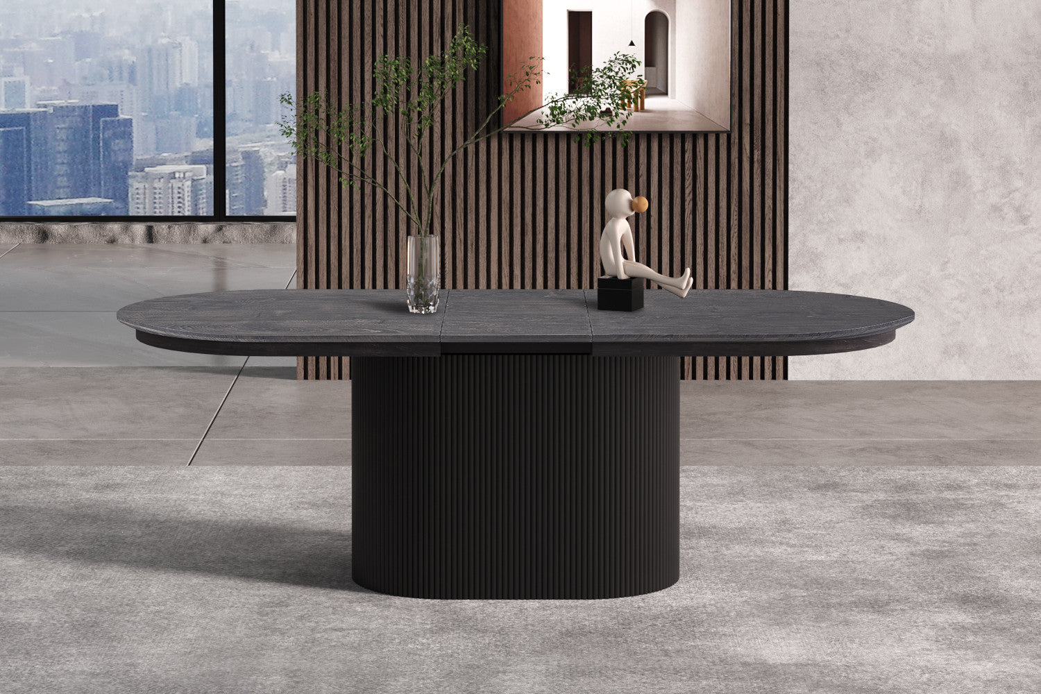 Esstisch Lagos ausziehbar 180-220 cm Oval - Dunkelbraun-Esstisch ausziehbar-Rousseau-le canapé