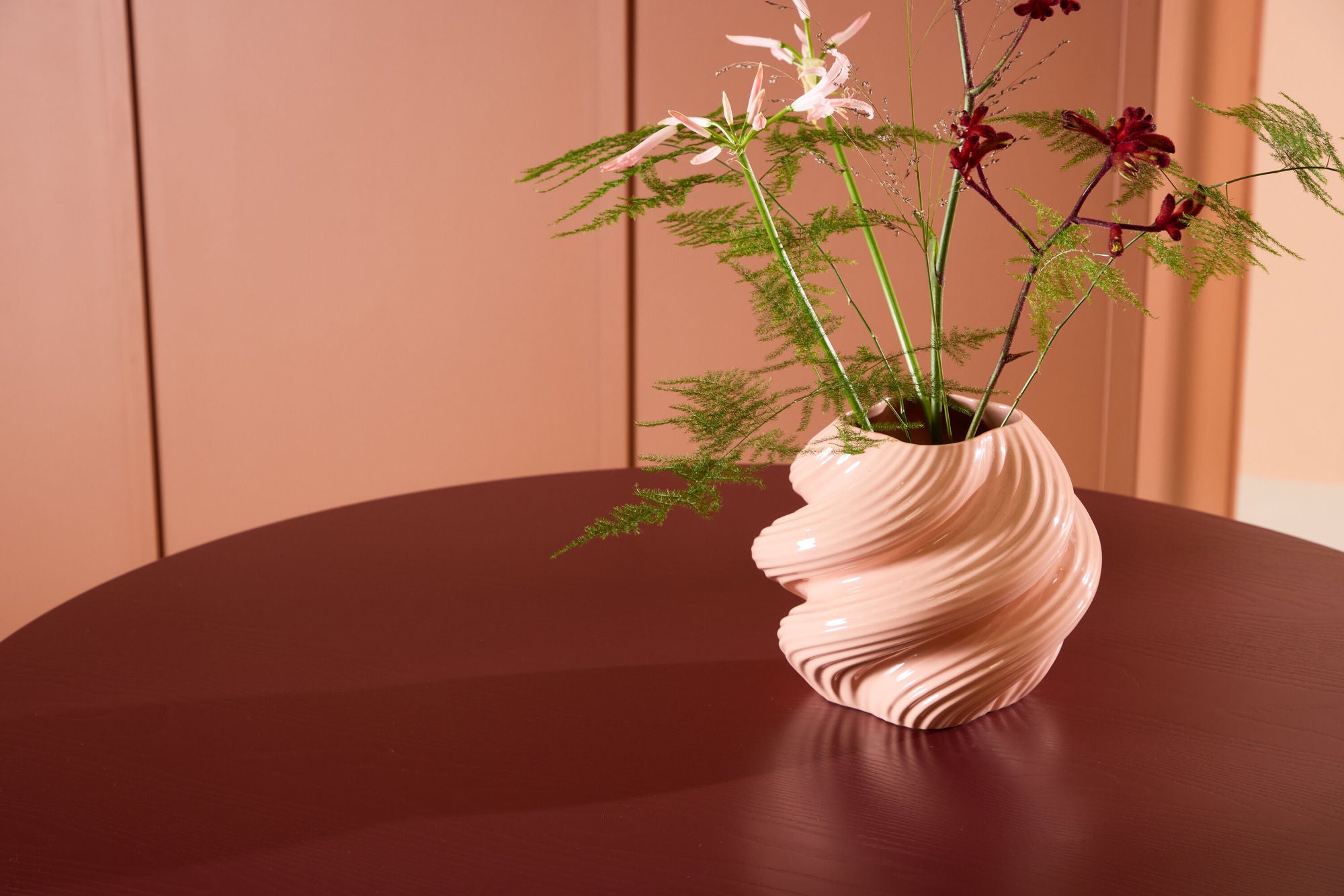 Esstisch Lenox Ø110cm - Burgunderrot-Esstische Rund-Venture Home-le canapé