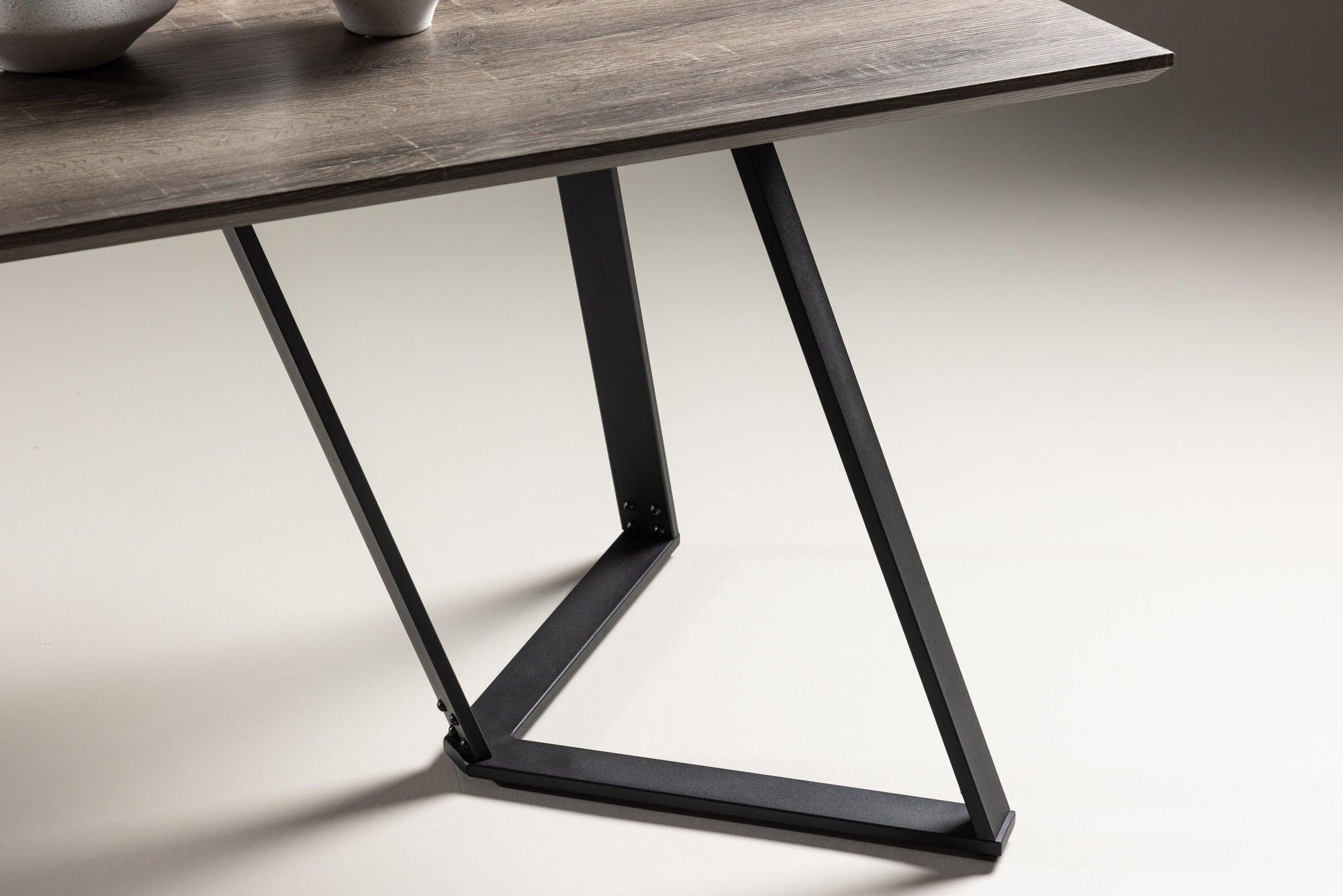 Esstisch Marina 180*90cm - Mokka/Schwarz-Esstisch Rechteckig-Venture Home-le canapé