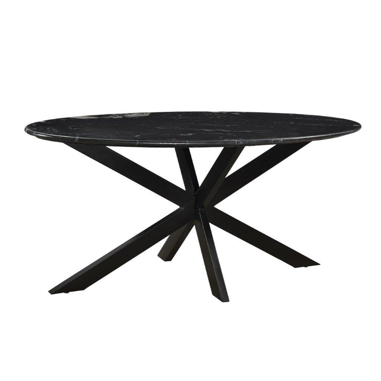 Esstisch Marmor Oval 180cm - Schwarz-Esstische Oval-Livingfurn-le canapé