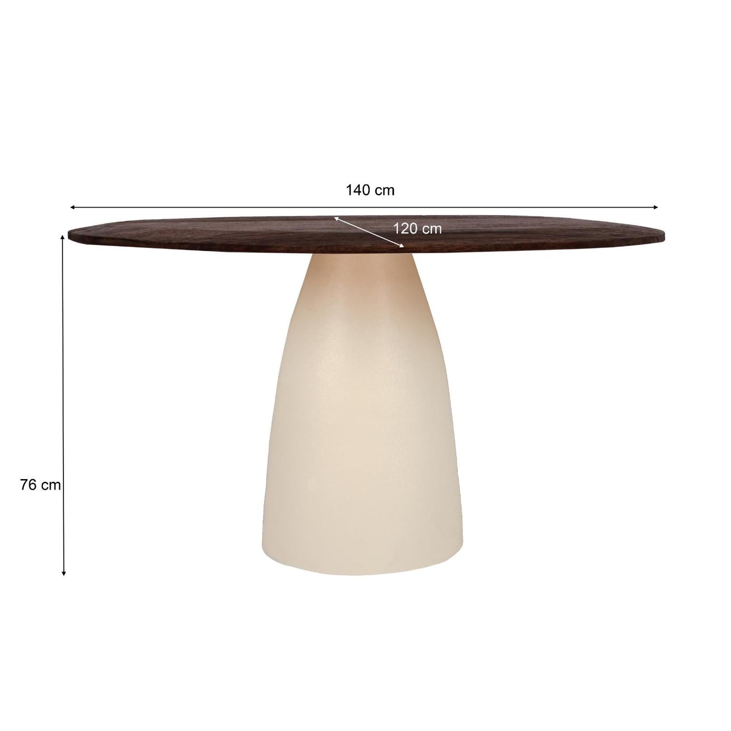 Esstisch Marron aus Mangoholz 140cm - Braun-Esstische Rund-Livingfurn-le canapé