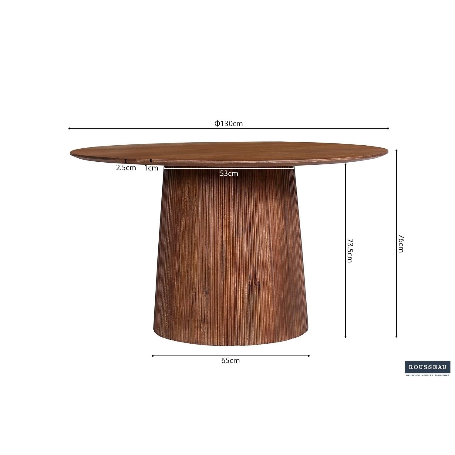 Esstisch Miguel Ø130cm - Hellbraun-Esstisch Rund-Rousseau-le canapé