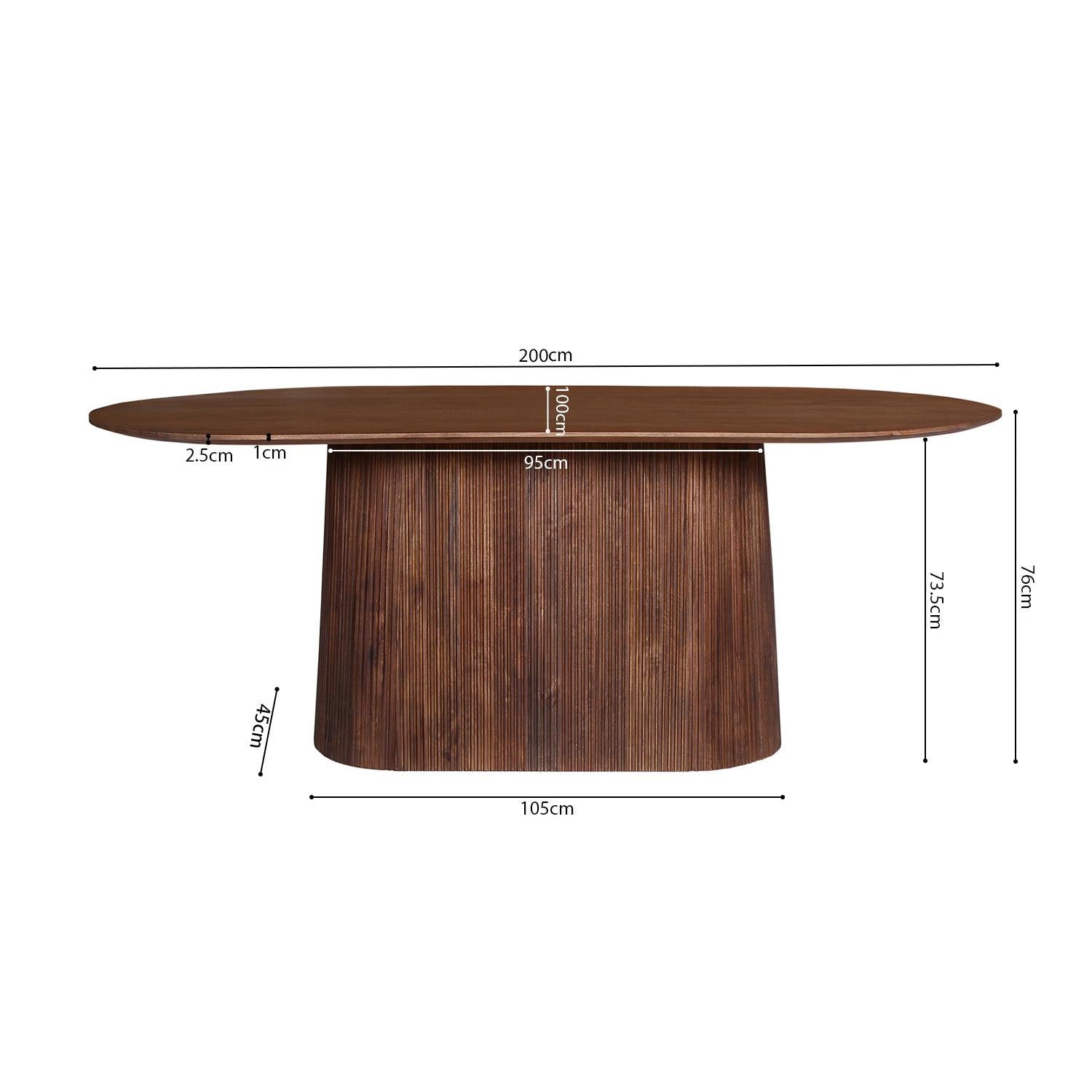 Esstisch Miguel Oval 200cm - Hellbraun-Esstisch Oval-Rousseau-le canapé