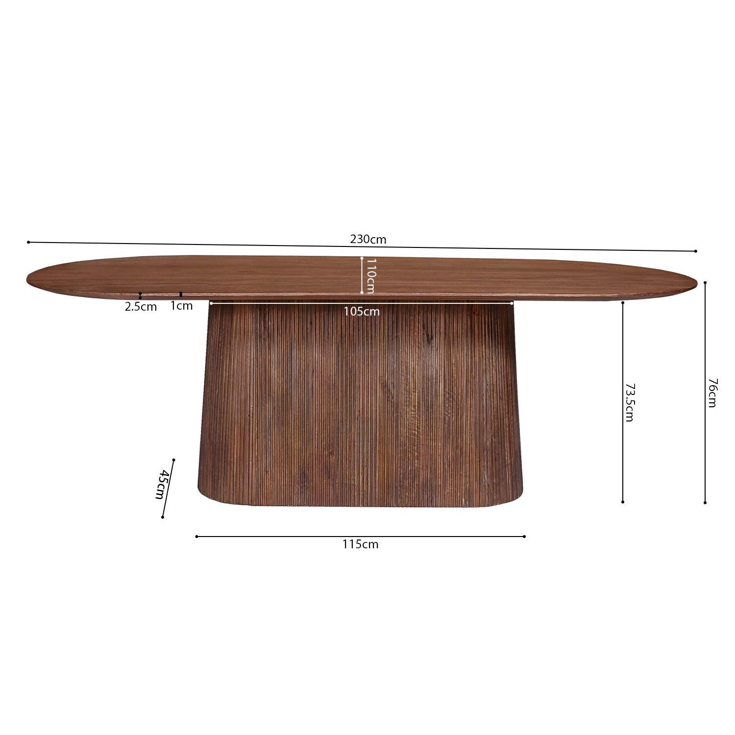 Esstisch Miguel Oval 230cm - Hellbraun-Esstisch Oval-Rousseau-le canapé
