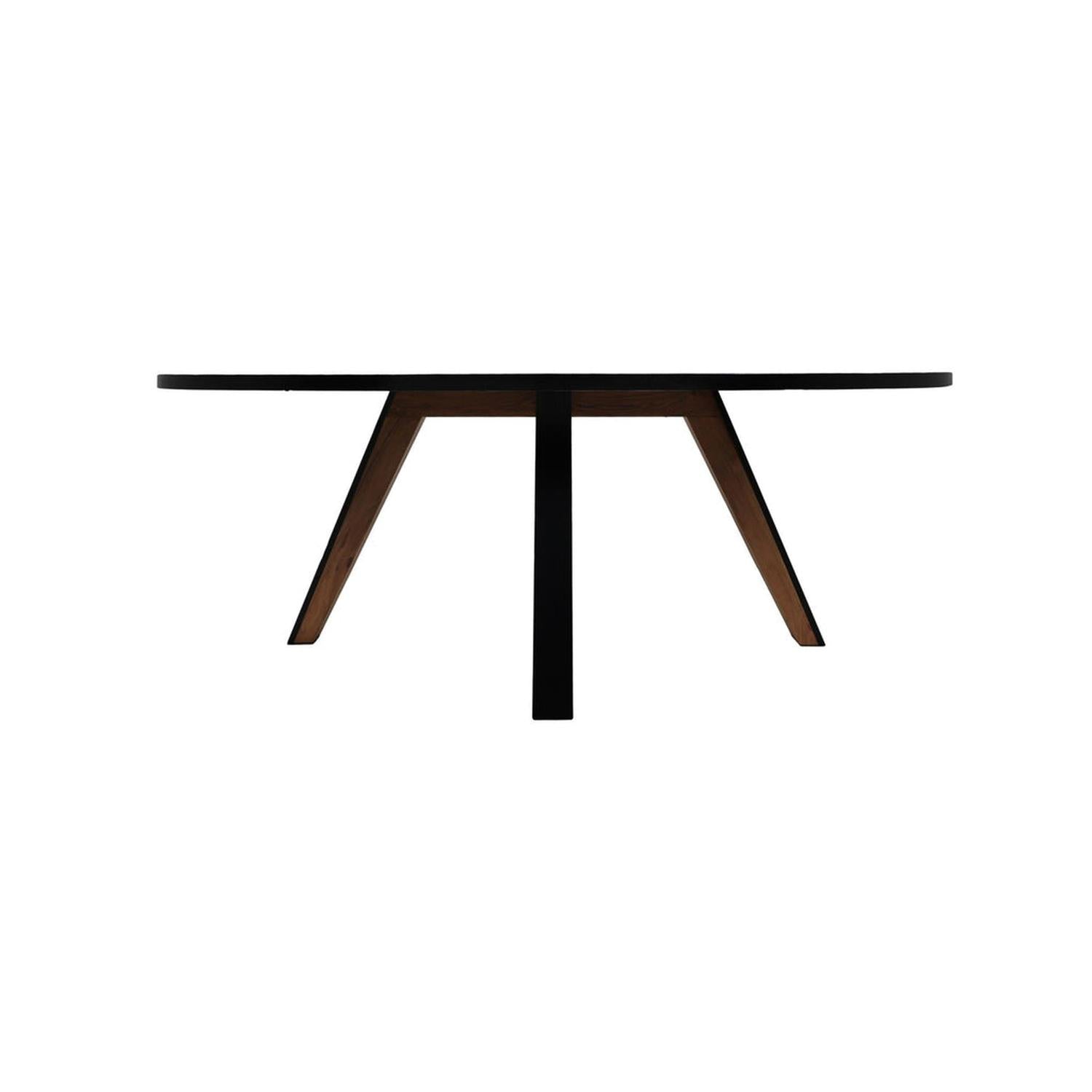 HSM Collection-Ovale Eettafel Milano-180x100x76-Naturel/Zwart-Acacia/Metaal-HSM Collection-le canapé
