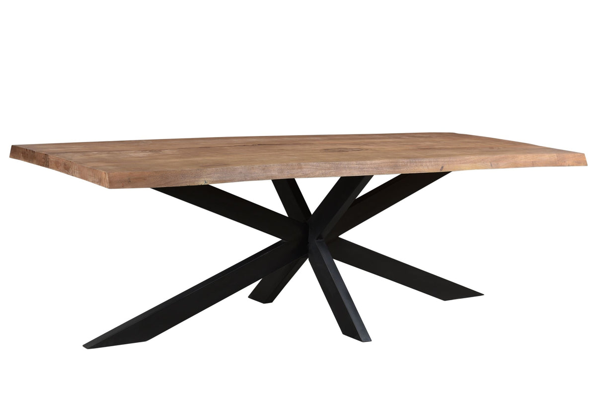 Esstisch Nairobi Tree Top Spider mit Baumkante 220cm aus Mangoholz - Braun-Esstische Rechteckig-Livingfurn-le canapé