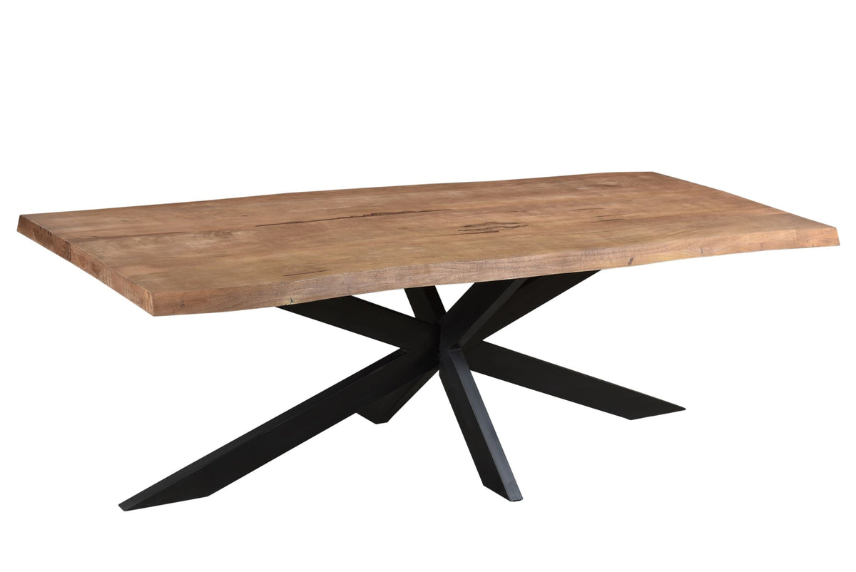 Esstisch Nairobi Tree Top Spider mit Baumkante 220cm aus Mangoholz - Braun-Esstische Rechteckig-Livingfurn-le canapé
