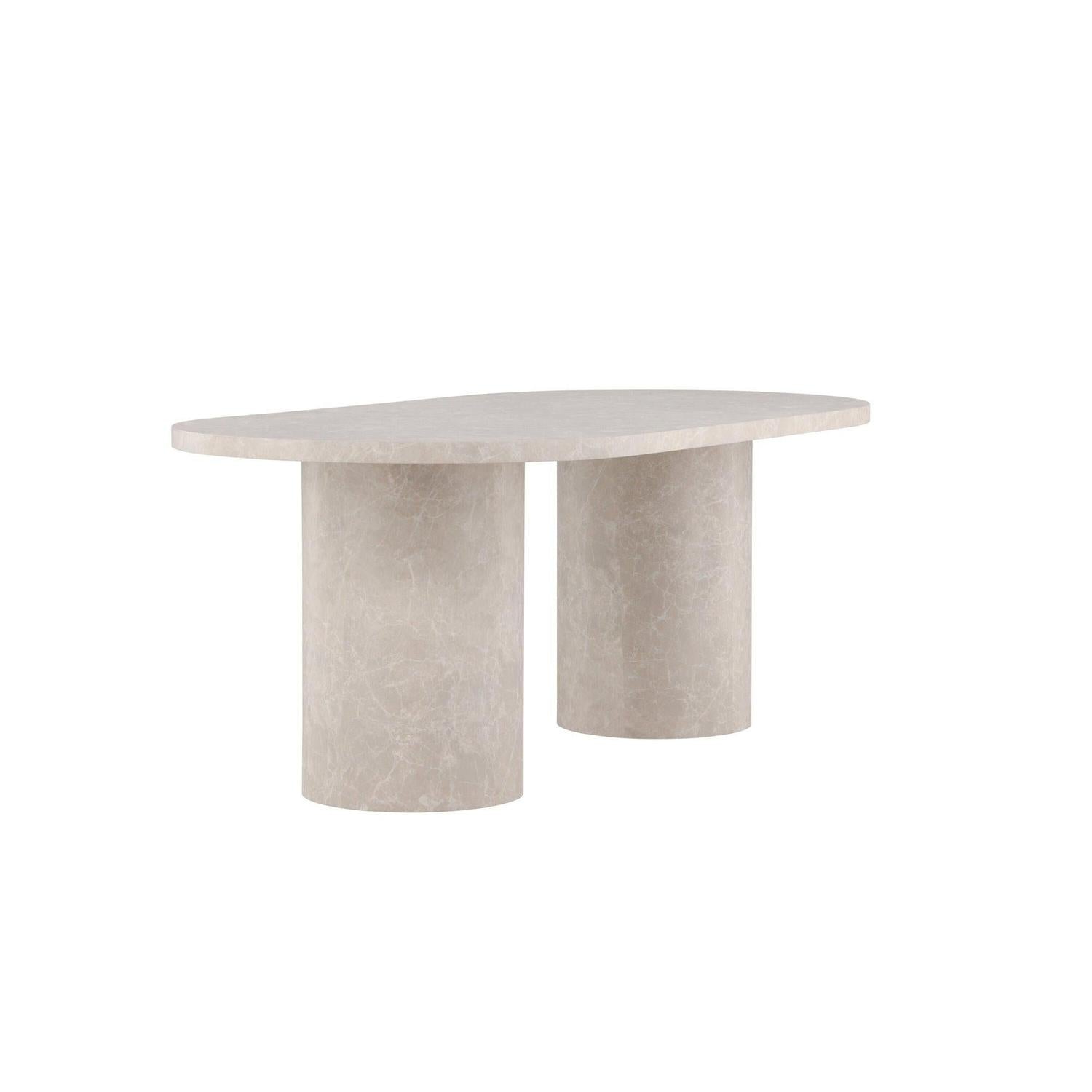 Esstisch Narvik Oval 200*100cm - Beige Marmoroptik-Esstisch Oval-Venture Home-le canapé