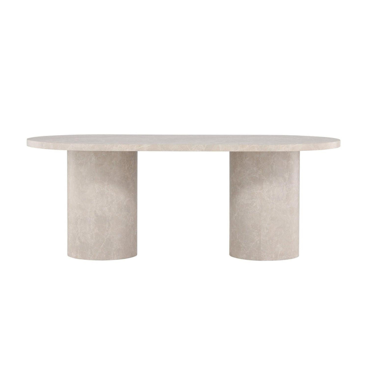 Esstisch Narvik Oval 200*100cm in Marmoroptik - Beige-Esstische Oval-Venture Home-le canapé
