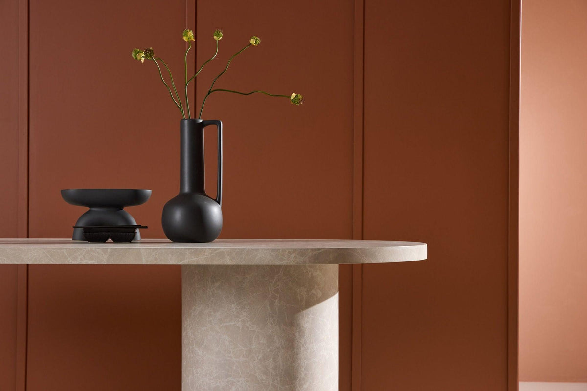 Esstisch Narvik Oval 200*100cm in Marmoroptik - Beige-Esstische Oval-Venture Home-le canapé