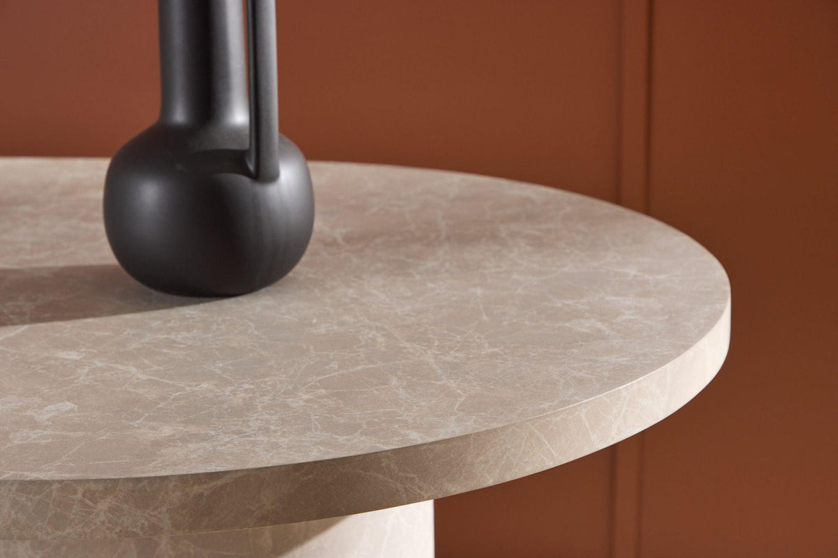 Esstisch Narvik Oval 200*100cm in Marmoroptik - Beige-Esstische Oval-Venture Home-le canapé