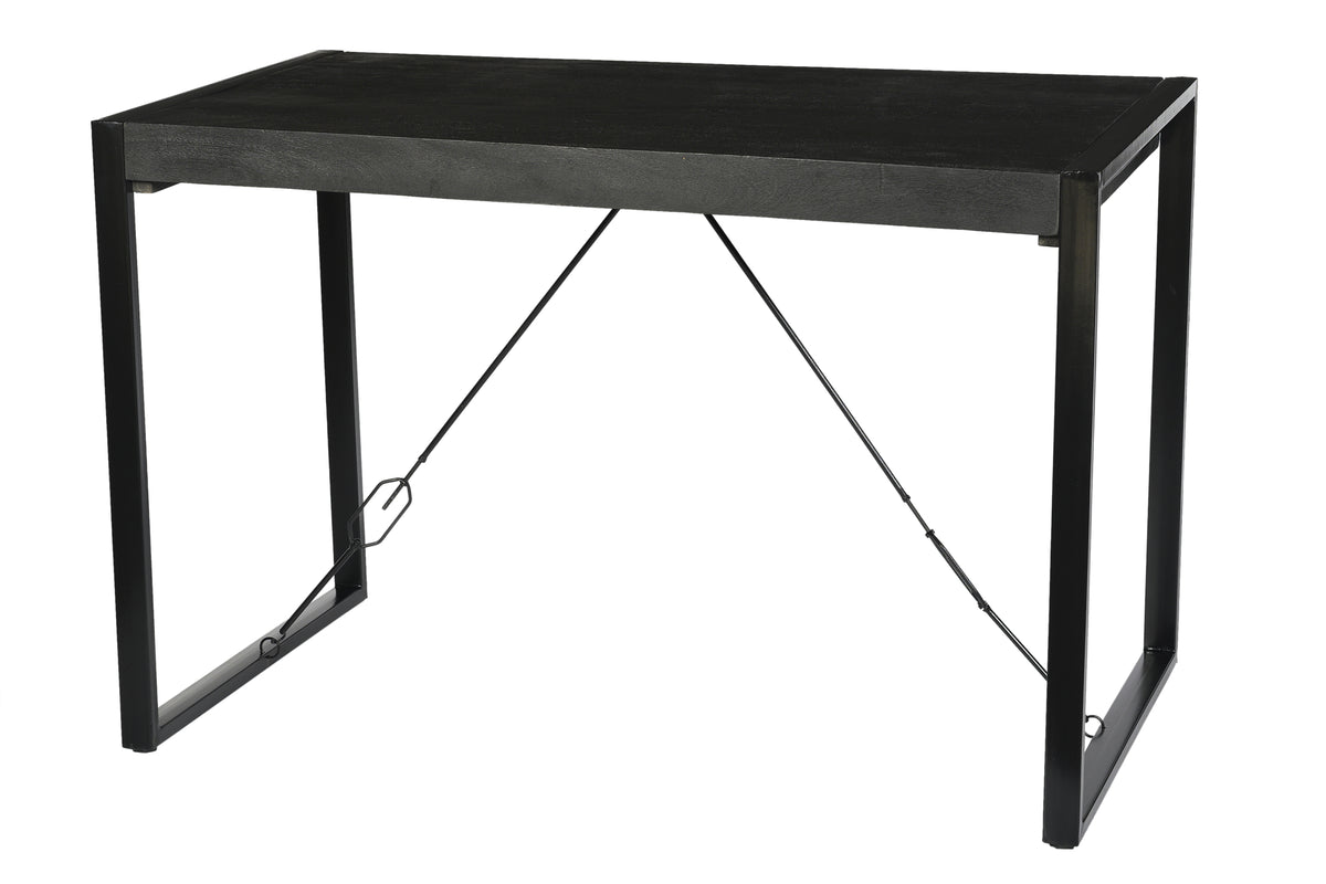 Esstisch Norris 140cm aus Massivholz - Schwarz-Esstische Rechteckig-Livingfurn-le canapé